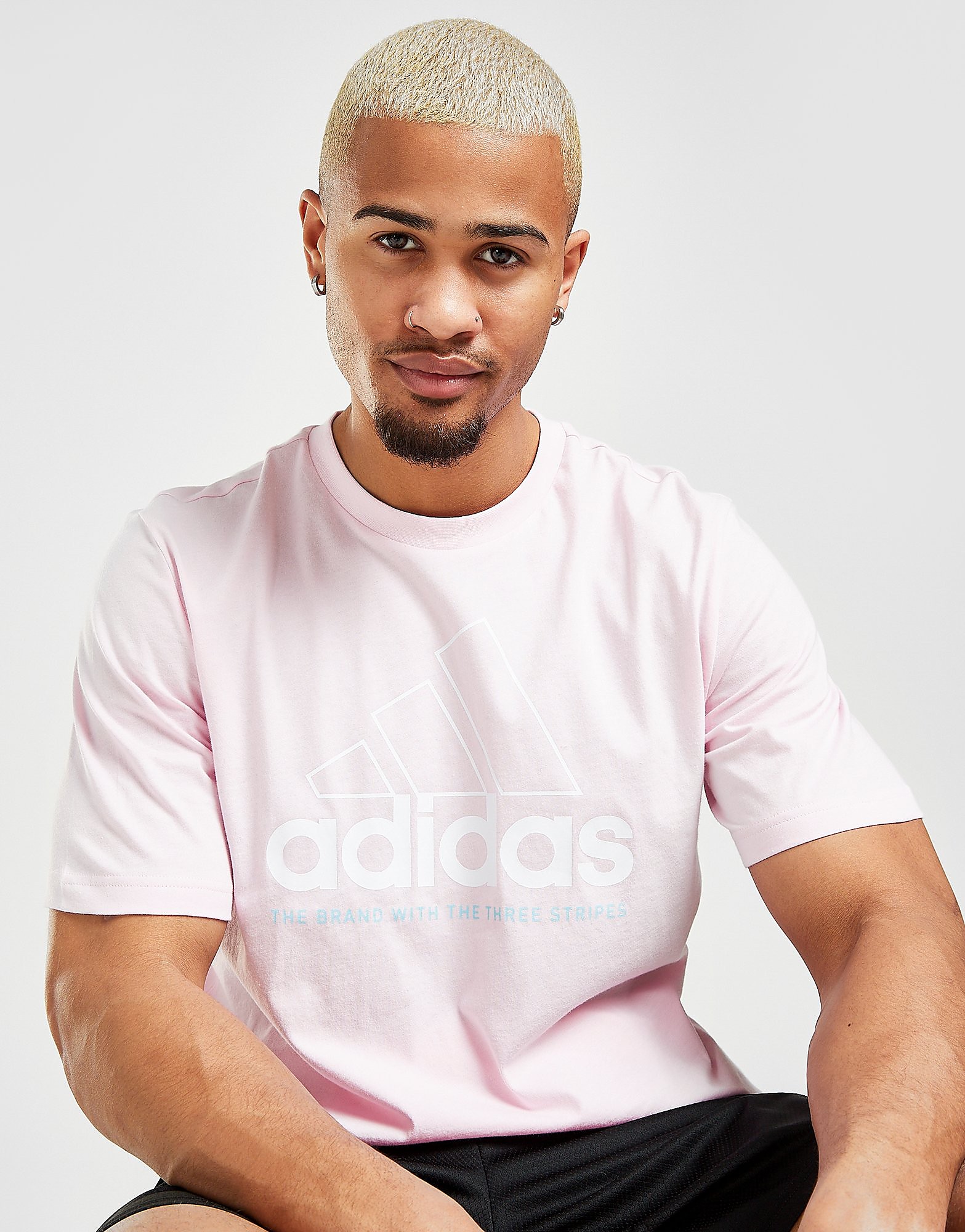

adidas Badge of Sport Outline T-Shirt - Only at JD - Pink - Mens, Pink