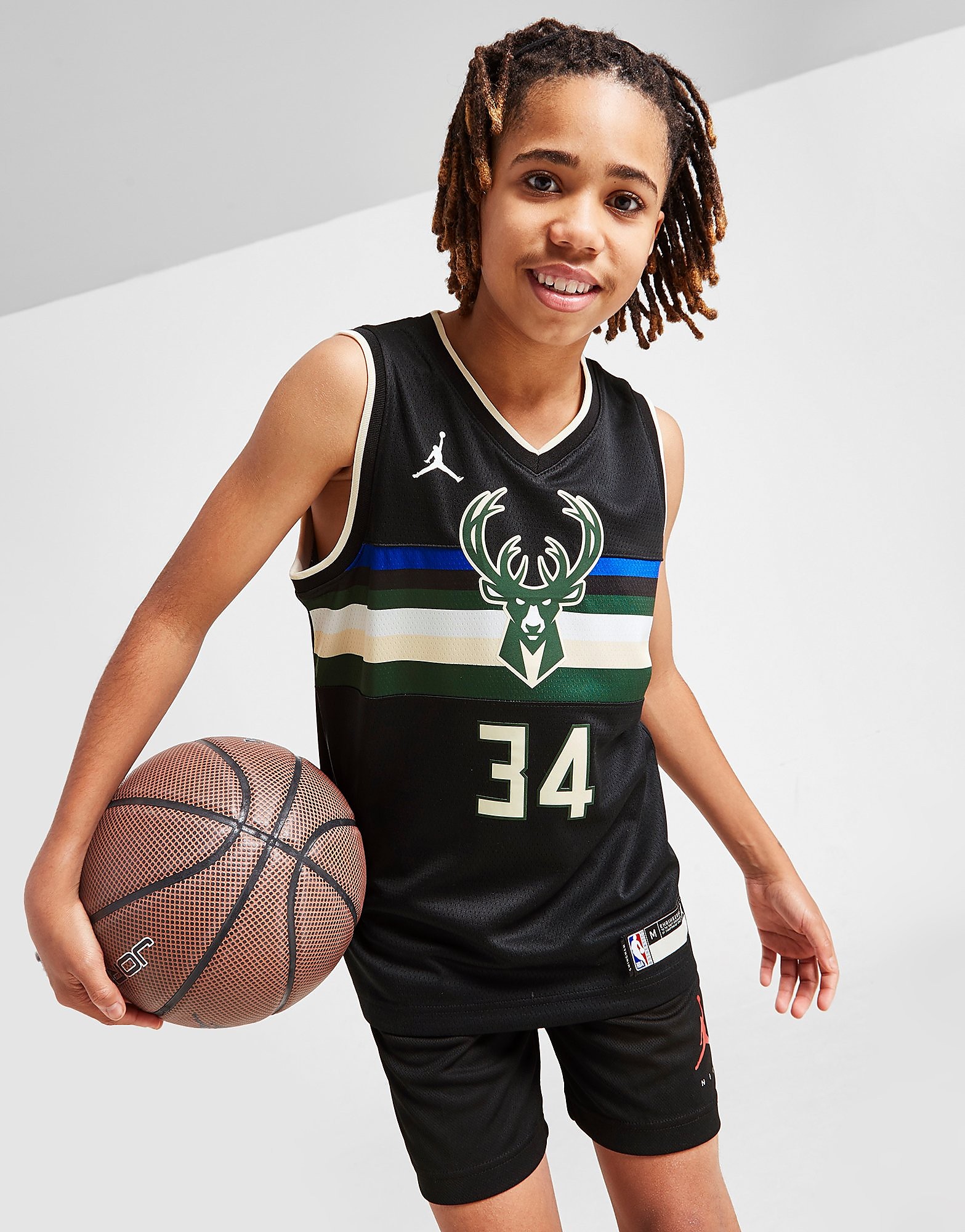 

Jordan NBA Milwaukee Bucks Antetokounmpo #34 Jersey JNR - Green - Kids, Green