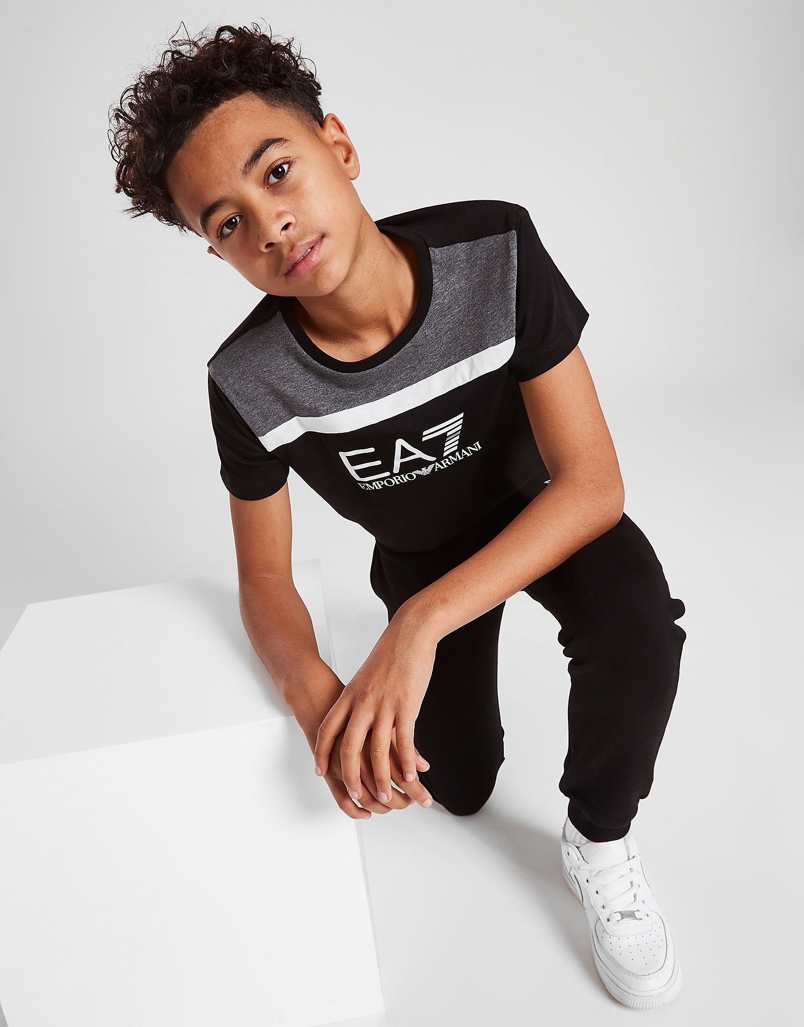 

Emporio Armani EA7 Colour Block T-Shirt Junior - Black/Grey - Kids, Black/Grey