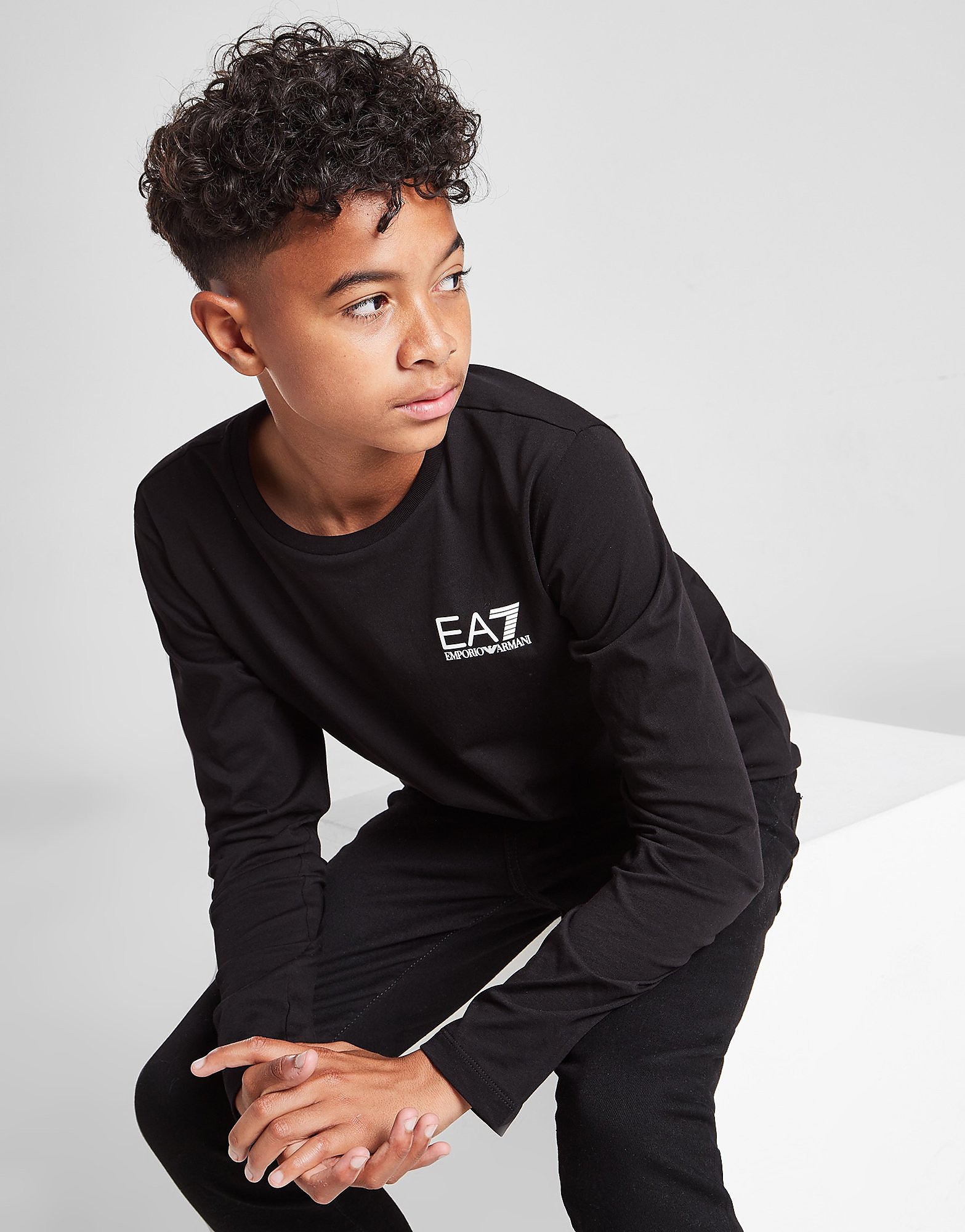 

Emporio Armani EA7 Core Logo Long Sleeve T-Shirt Junior - Black - Kids, Black