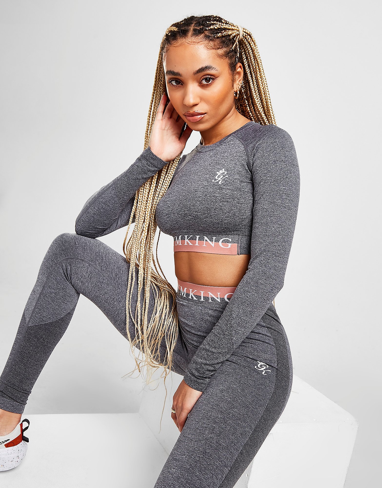 

Gym King Seamless Long Sleeve Crop Top - Grey - Womens, Grey