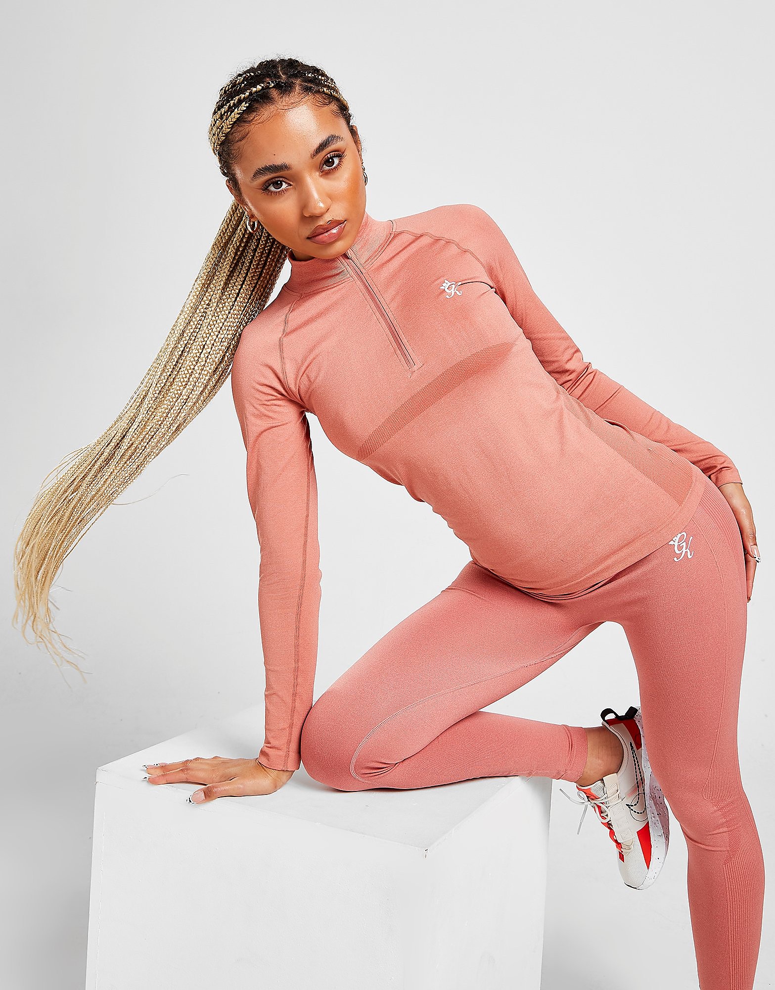 

Gym King Seamless Power 1/4 Zip Top - Pink - Womens, Pink