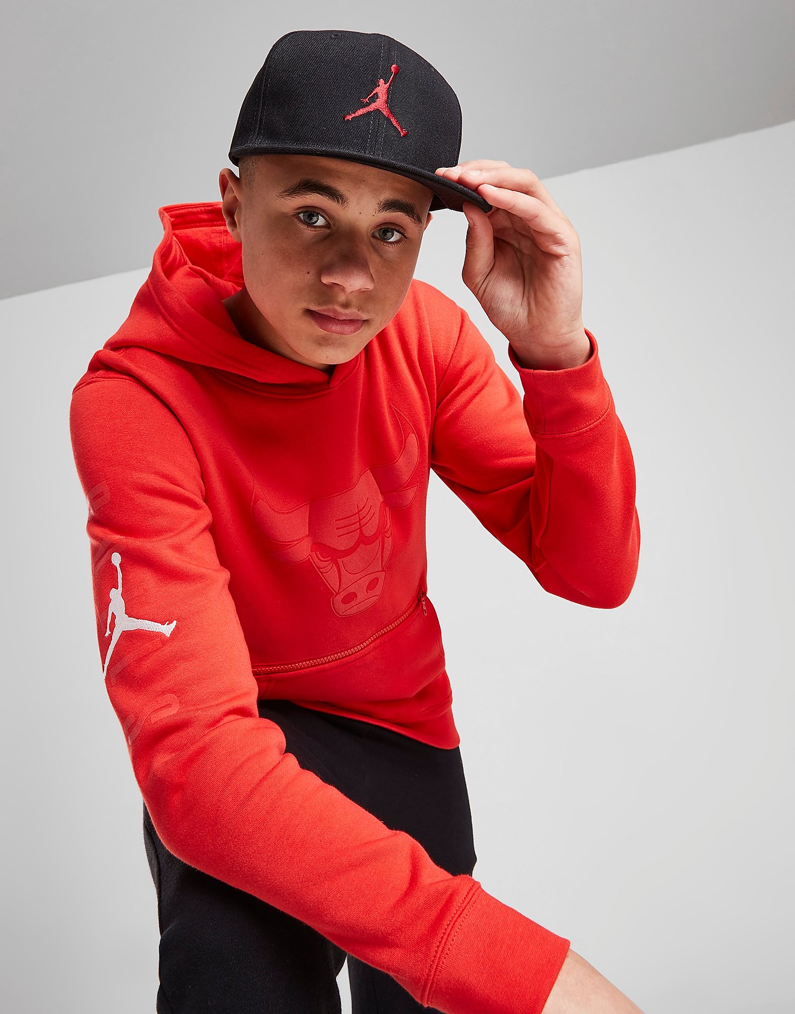 

Jordan NBA Chicago Bulls Statement Pullover Hoodie Junior - Red - Kids, Red