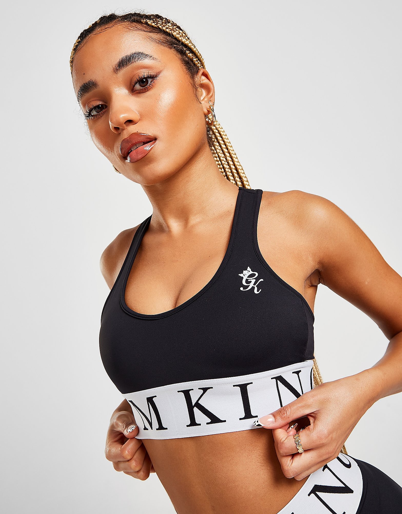 

Gym King Large Logo Sports Bra - Black - Womens, Black