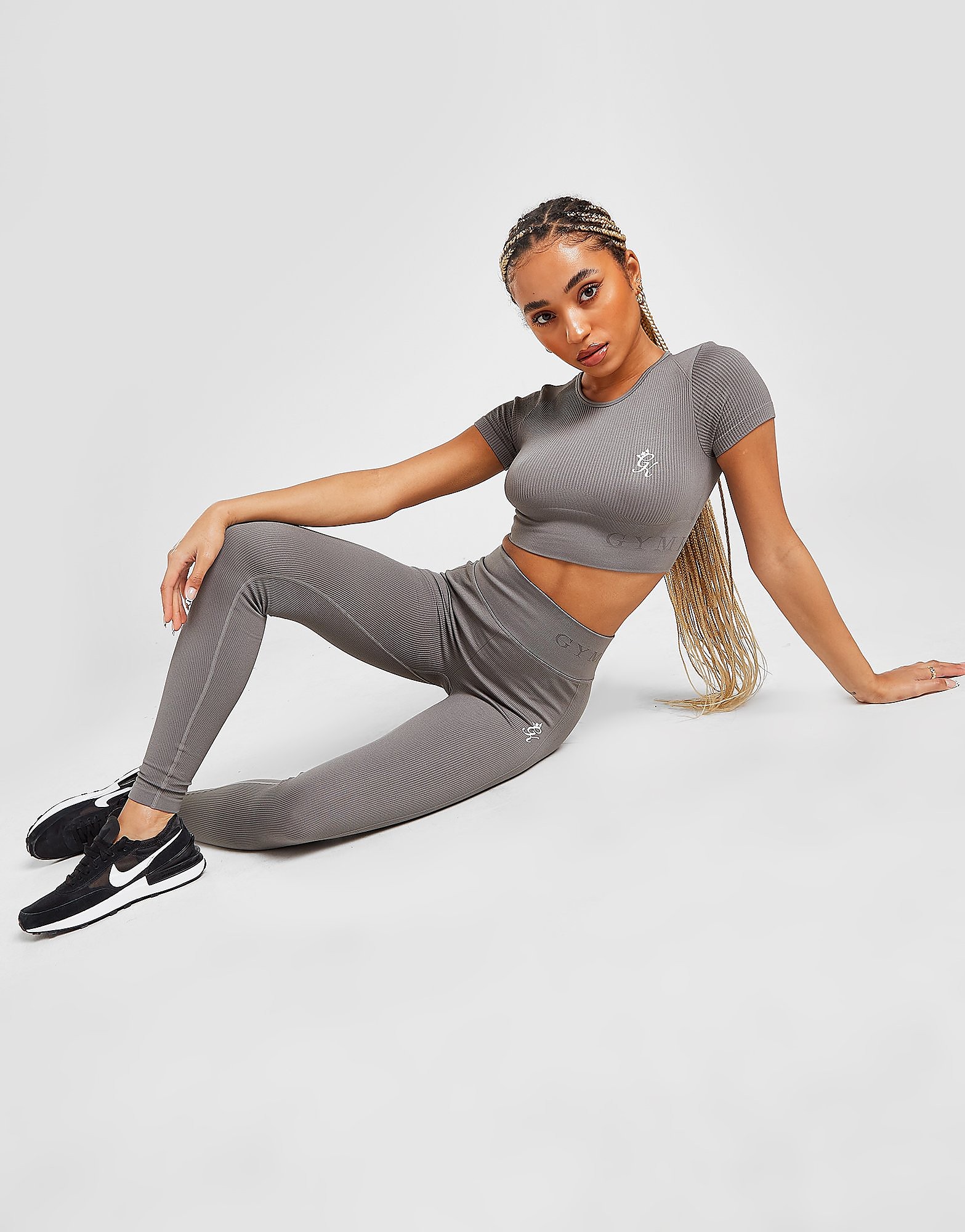 

Gym King Seamless Ribbed Tights - Grey - Womens, Grey