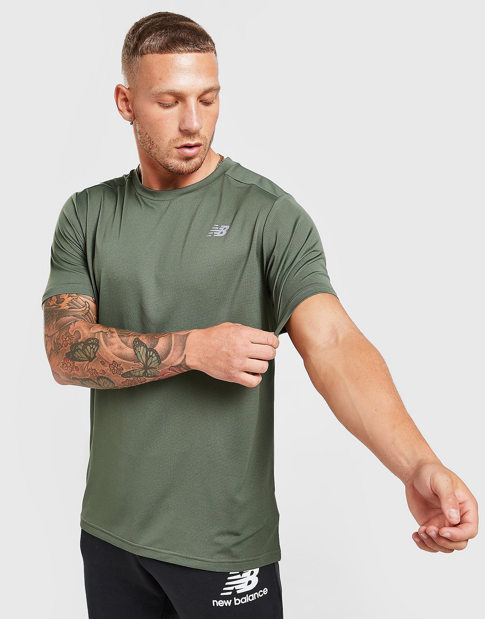 

New Balance Core Run T-Shirt - Green - Mens, Green