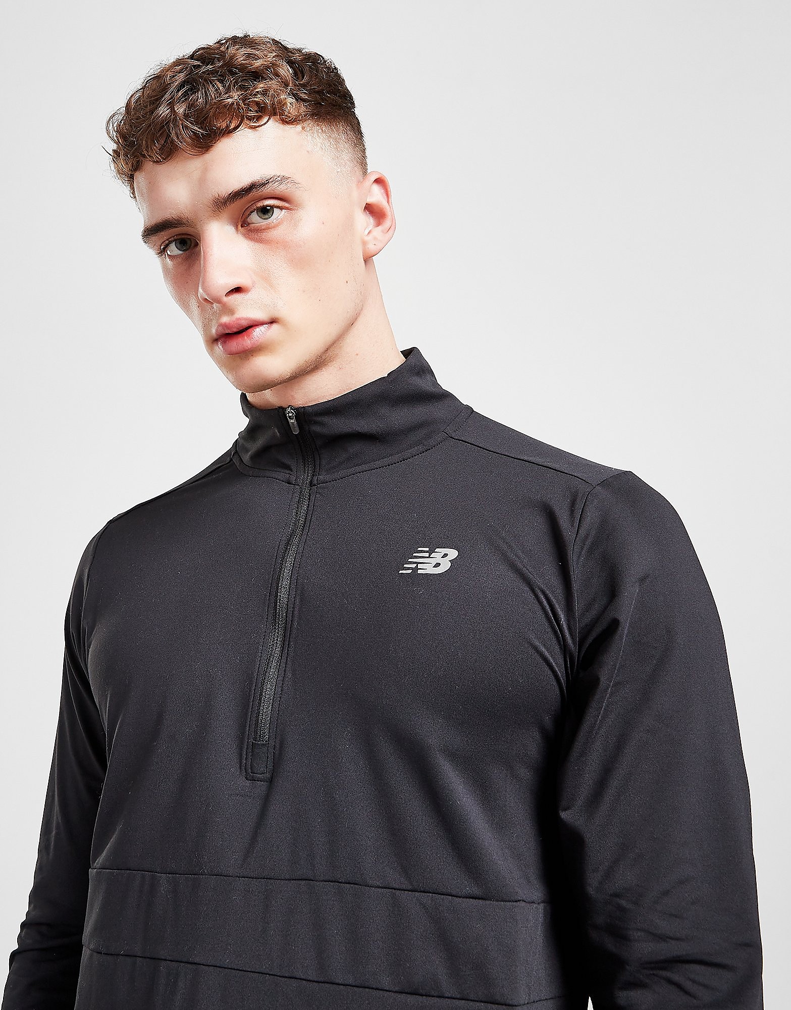 

New Balance Accelerate 1/4 Zip Track Top - Black - Mens, Black