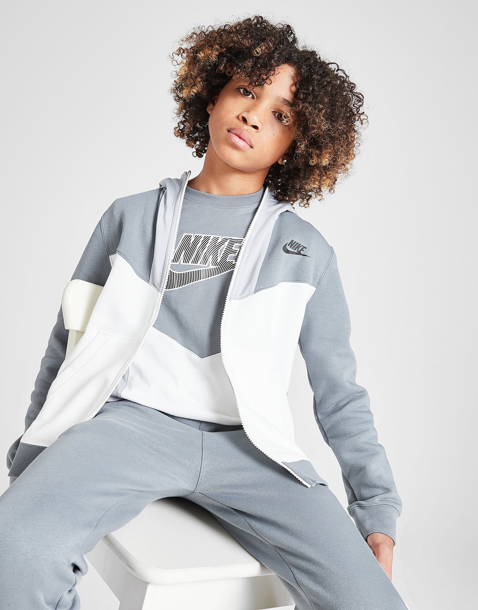 

Nike Hybrid Full Zip Hoodie Junior - Only at JD - Cool Grey/White/Wolf Grey/Black - Kids, Cool Grey/White/Wolf Grey/Black