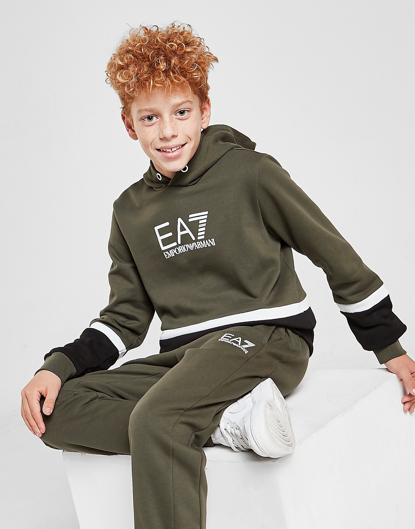 

Emporio Armani EA7 Colour Block Hoodie Junior - Green - Kids, Green