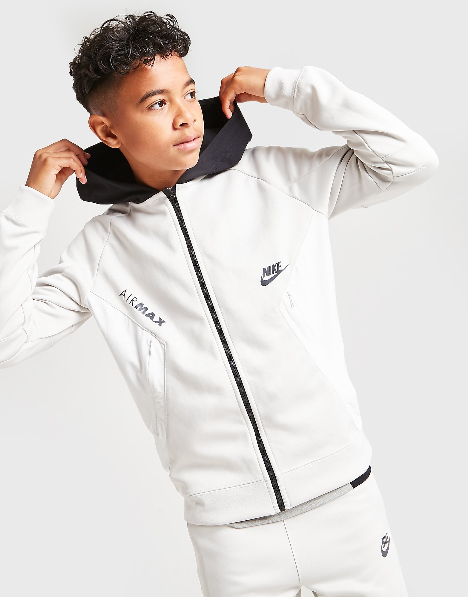 

Nike Air Max Full Zip Hoodie Junior - Light Bone/Summit White/Black - Kids, Light Bone/Summit White/Black
