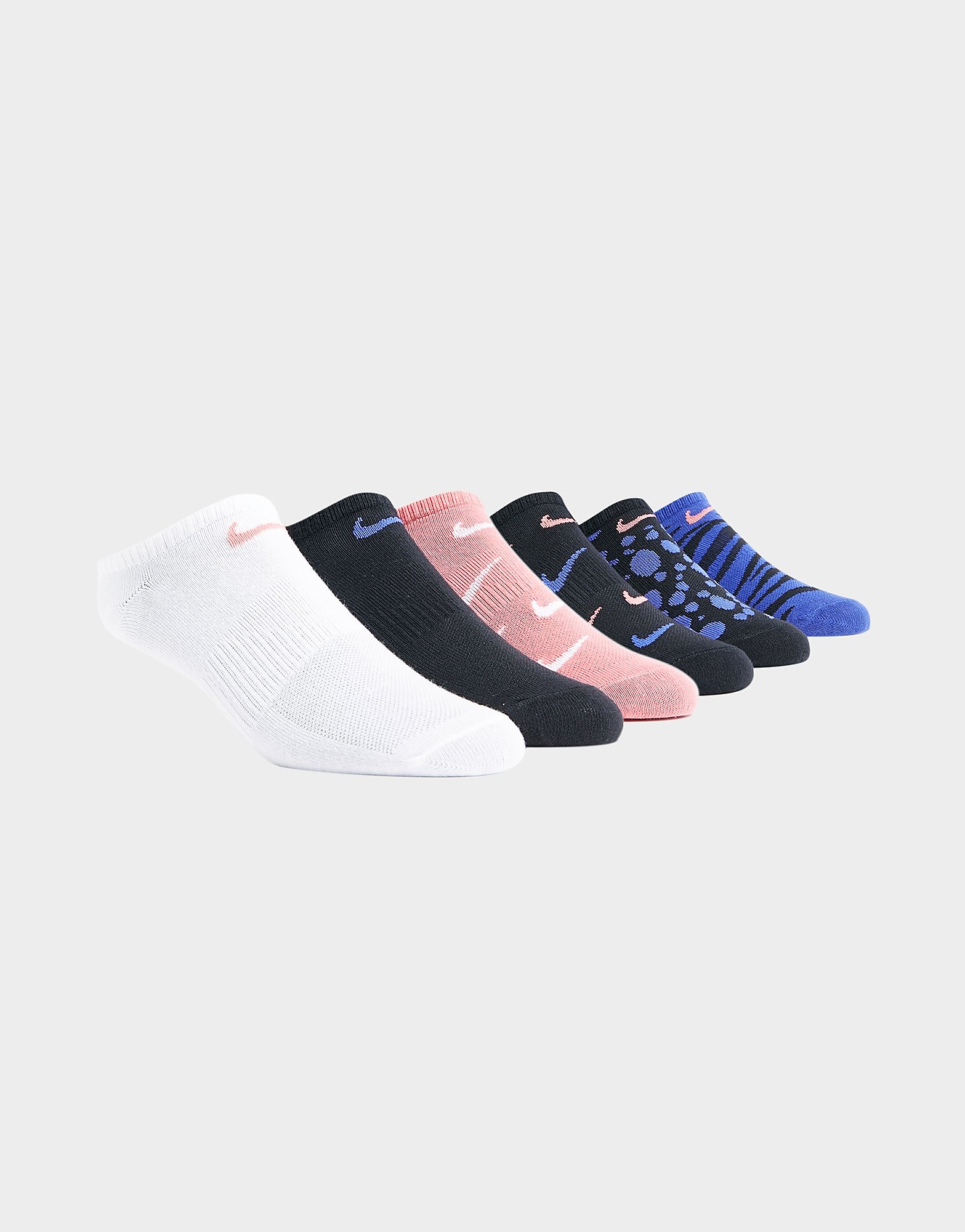 

Nike 6 Pack Everyday No-Show Socks - Multi Coloured - Kids, Multi Coloured