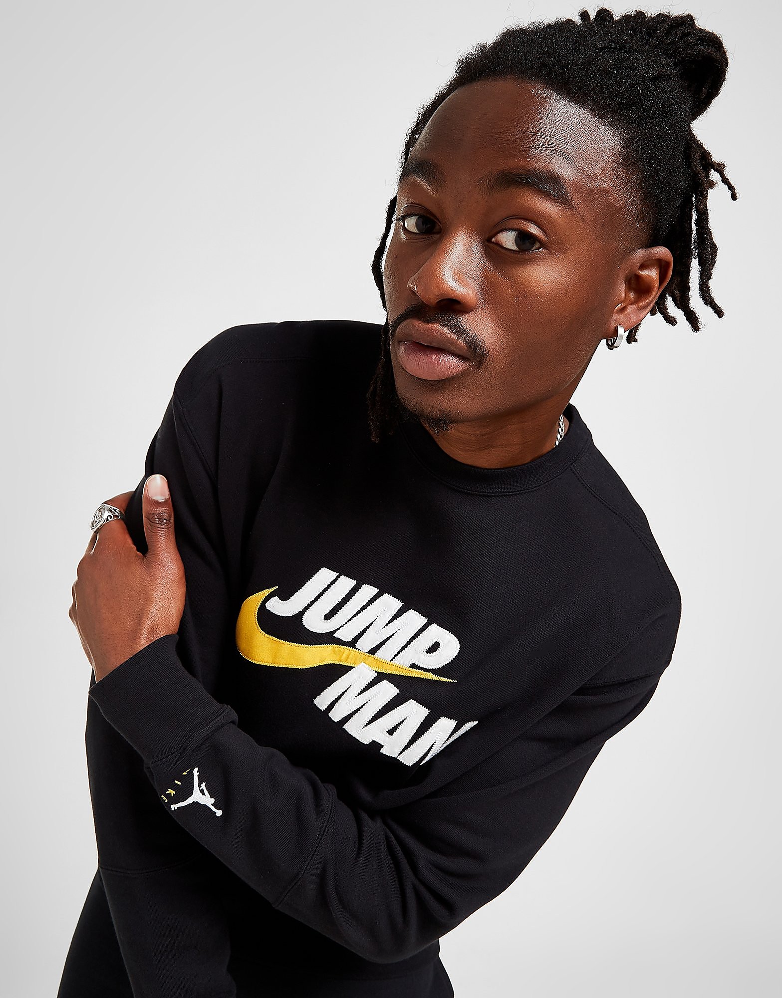 Jordan Jumpman Crew Neck Sweatshirt - Black - Mens, Black