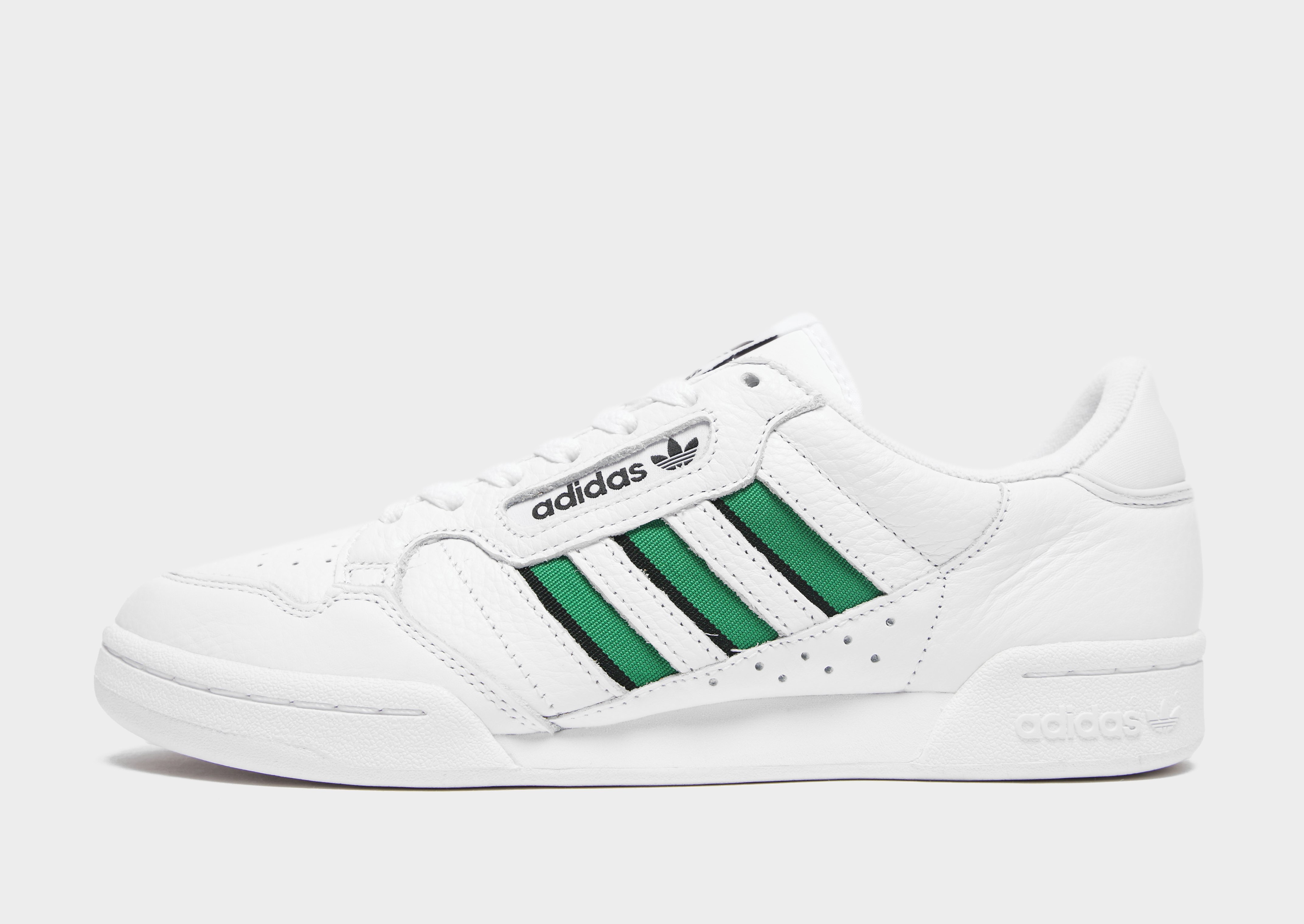 

adidas Originals Continental 80 Stripes - Cloud White / Green / Core Black - Womens, Cloud White / Green / Core Black