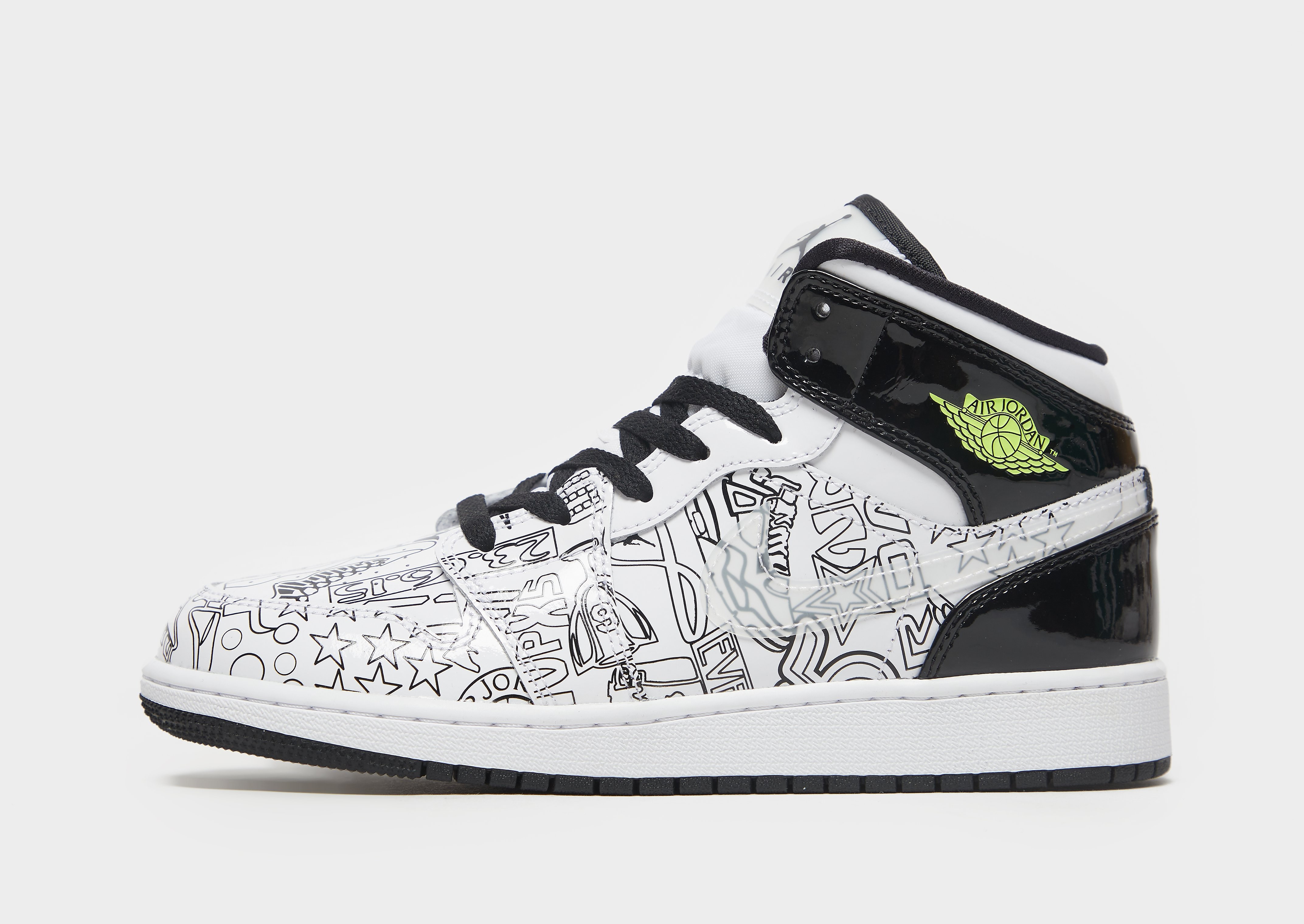 

Jordan Air 1 Mid 'DIY' Junior - WHITE/Black - Kids, WHITE/Black
