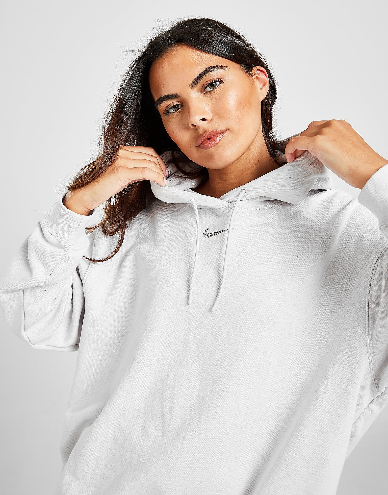

Nike Sportswear Collection Essentials Fleece Hoodie - Platinum Tint/White - Womens, Platinum Tint/White