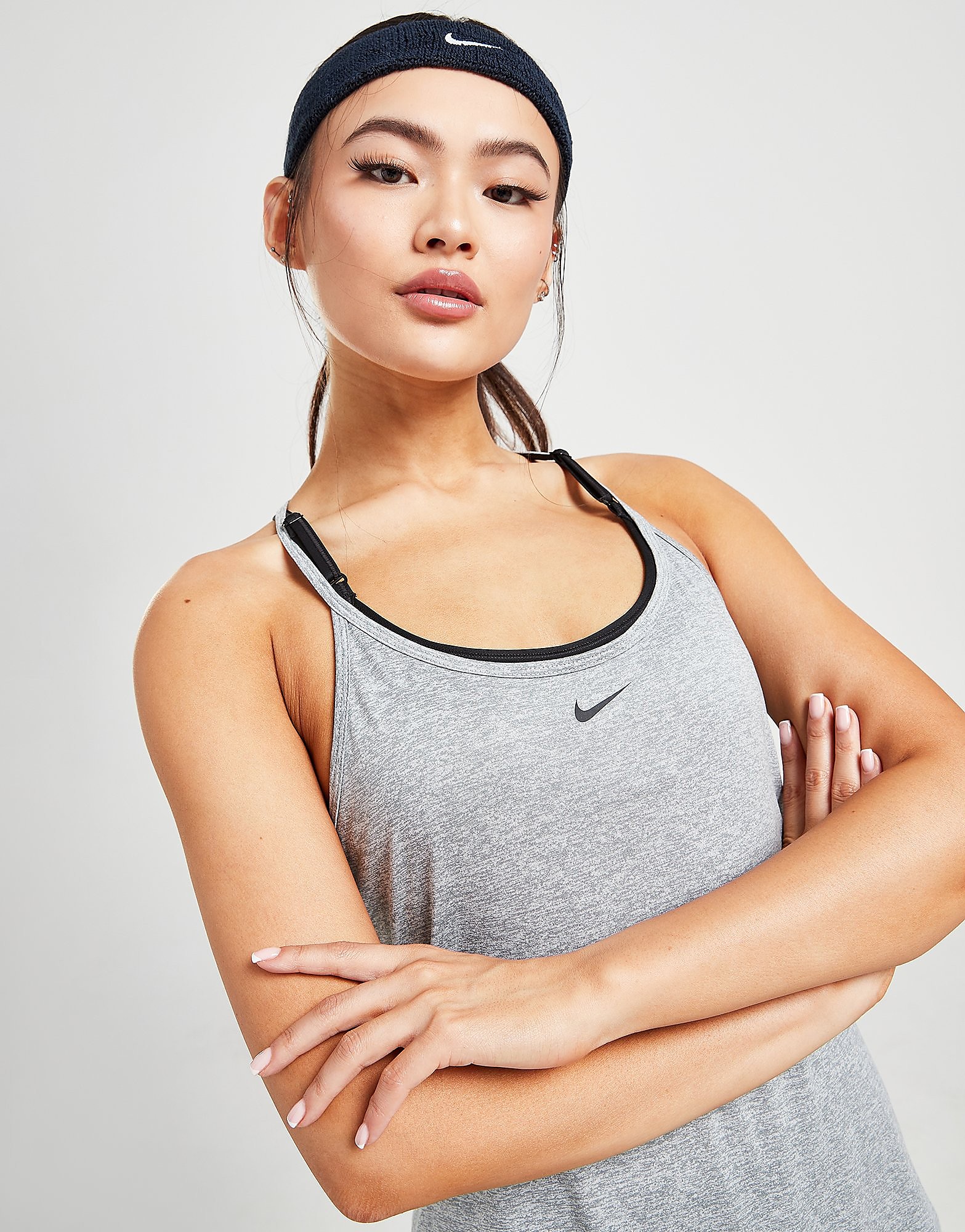 

Nike Training One Elastika Tank Top - Particle Grey/Heather/Black - Womens, Particle Grey/Heather/Black