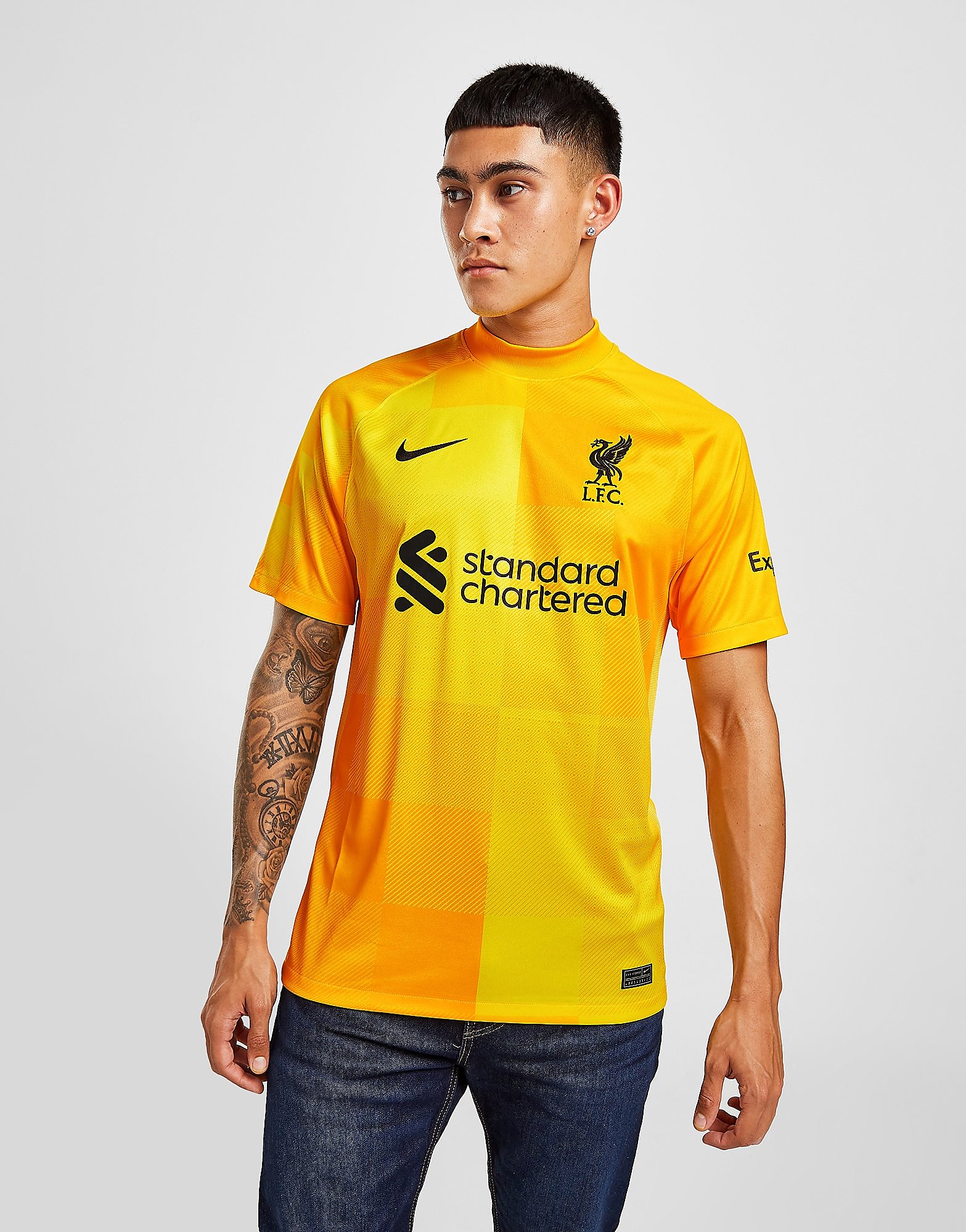 

Nike Liverpool FC 2021/22 Away Goalkeeper Shirt - University Gold/Black - Mens, University Gold/Black