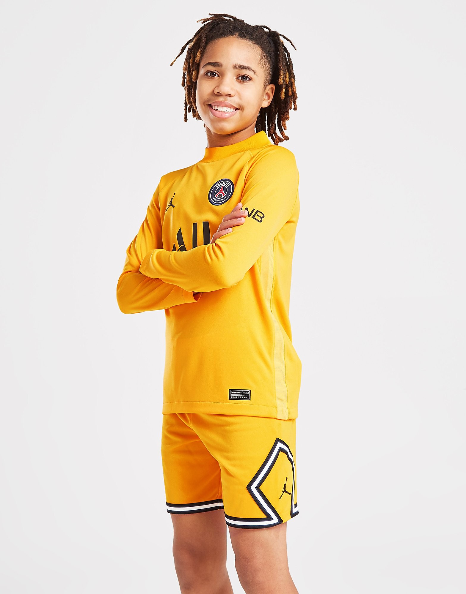 

Jordan Paris Saint Germain 2021/22 Away GK Shorts Junior - University Gold/White/Black - Kids, University Gold/White/Black
