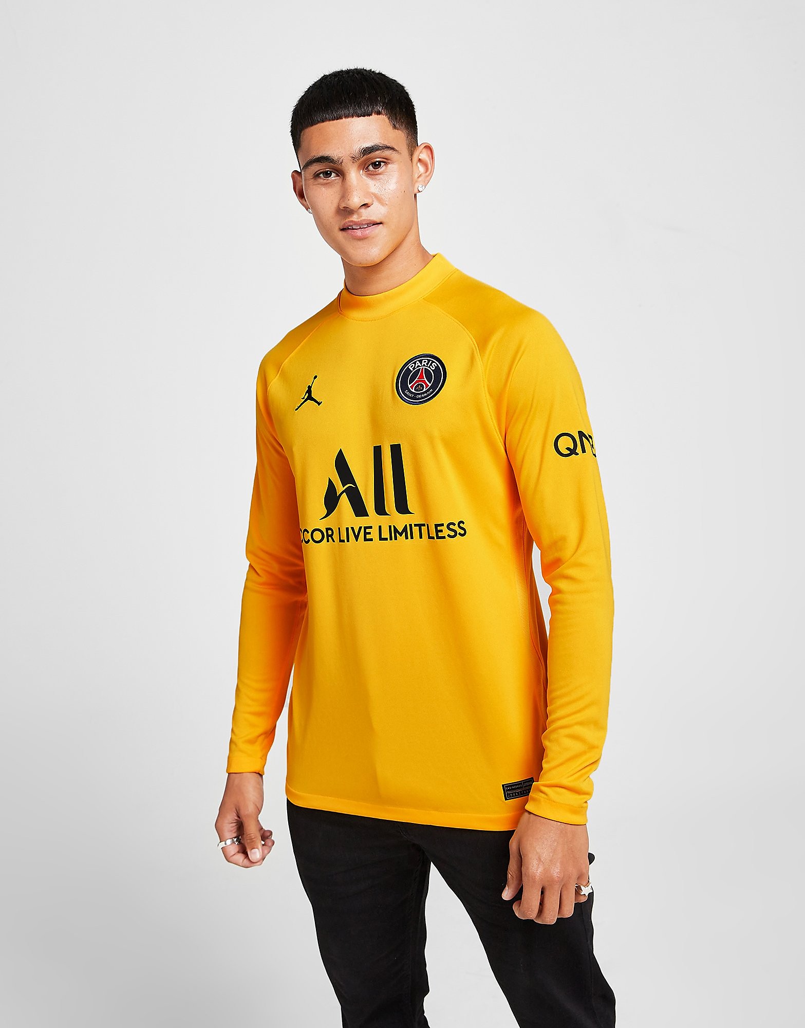 

Jordan Paris Saint Germain 2021/22 Away Goalkeeper Shirt - University Gold/Black - Mens, University Gold/Black
