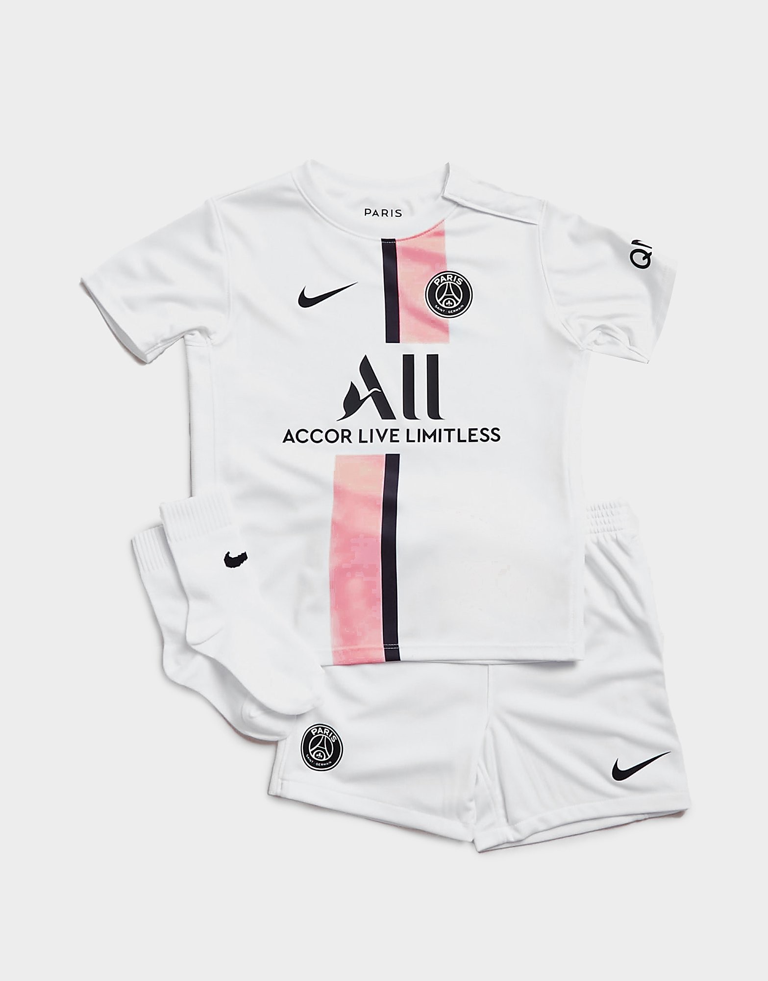 

Nike Paris Saint Germain 2021/22 Away Kit Infant - White/Arctic Punch/Black - Kids, White/Arctic Punch/Black
