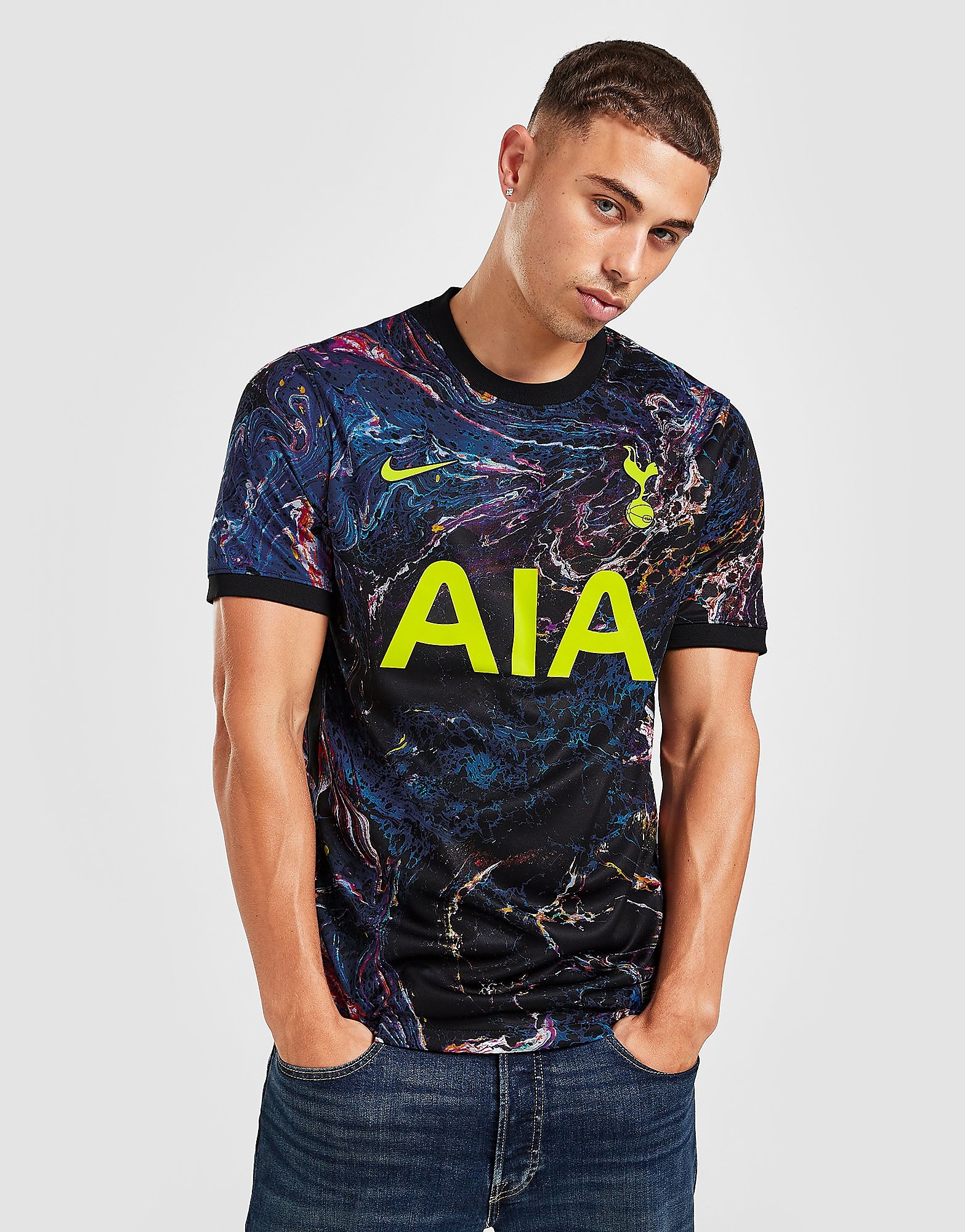 Nike Tottenham Hotspur FC 2021/22 Away Shirt - Black/Black/Venom Green - Mens, Black/Black/Venom Green