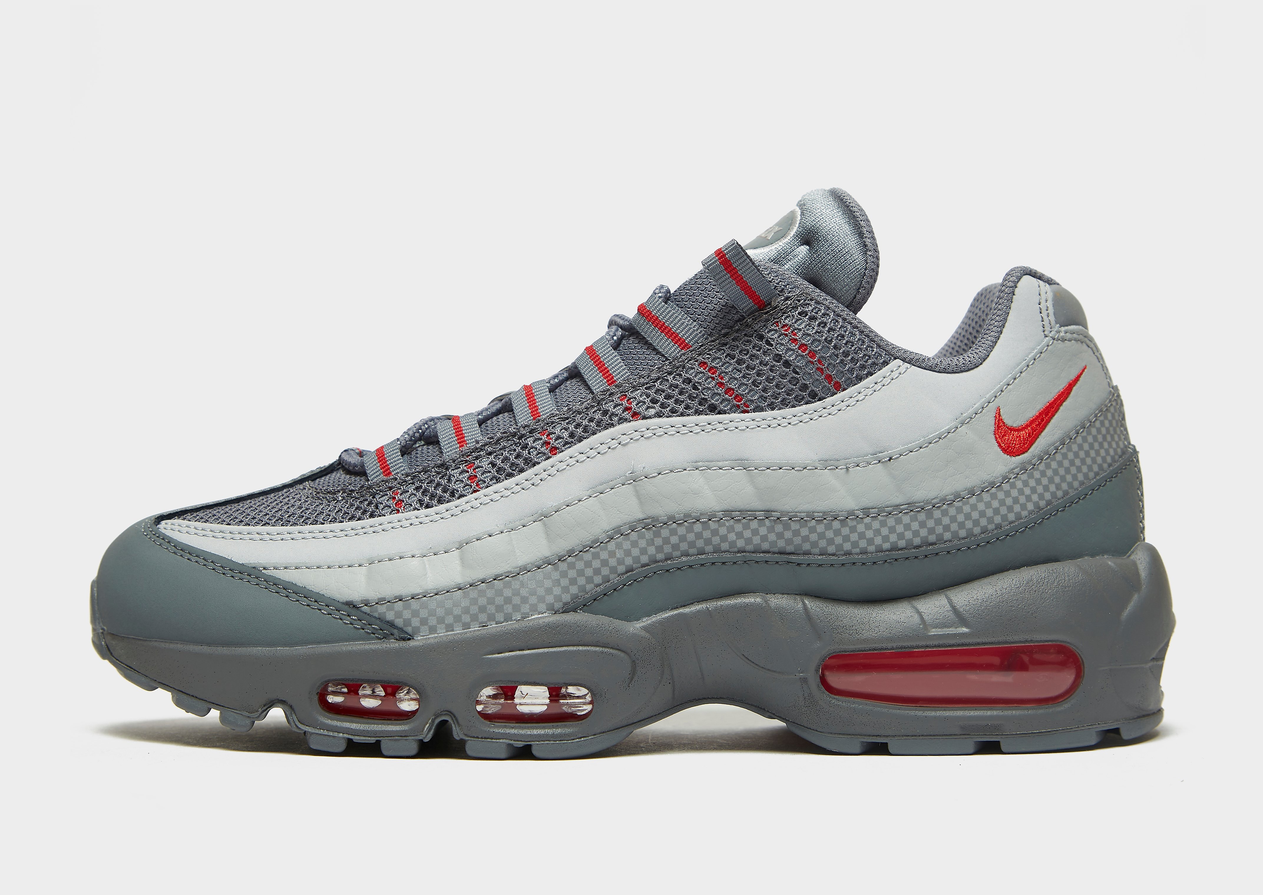 

Nike Air Max 95 - Only at JD - Smoke Grey/Particle Grey/Light Smoke Grey/University Red - Mens, Smoke Grey/Particle Grey/Light Smoke Grey/University Red