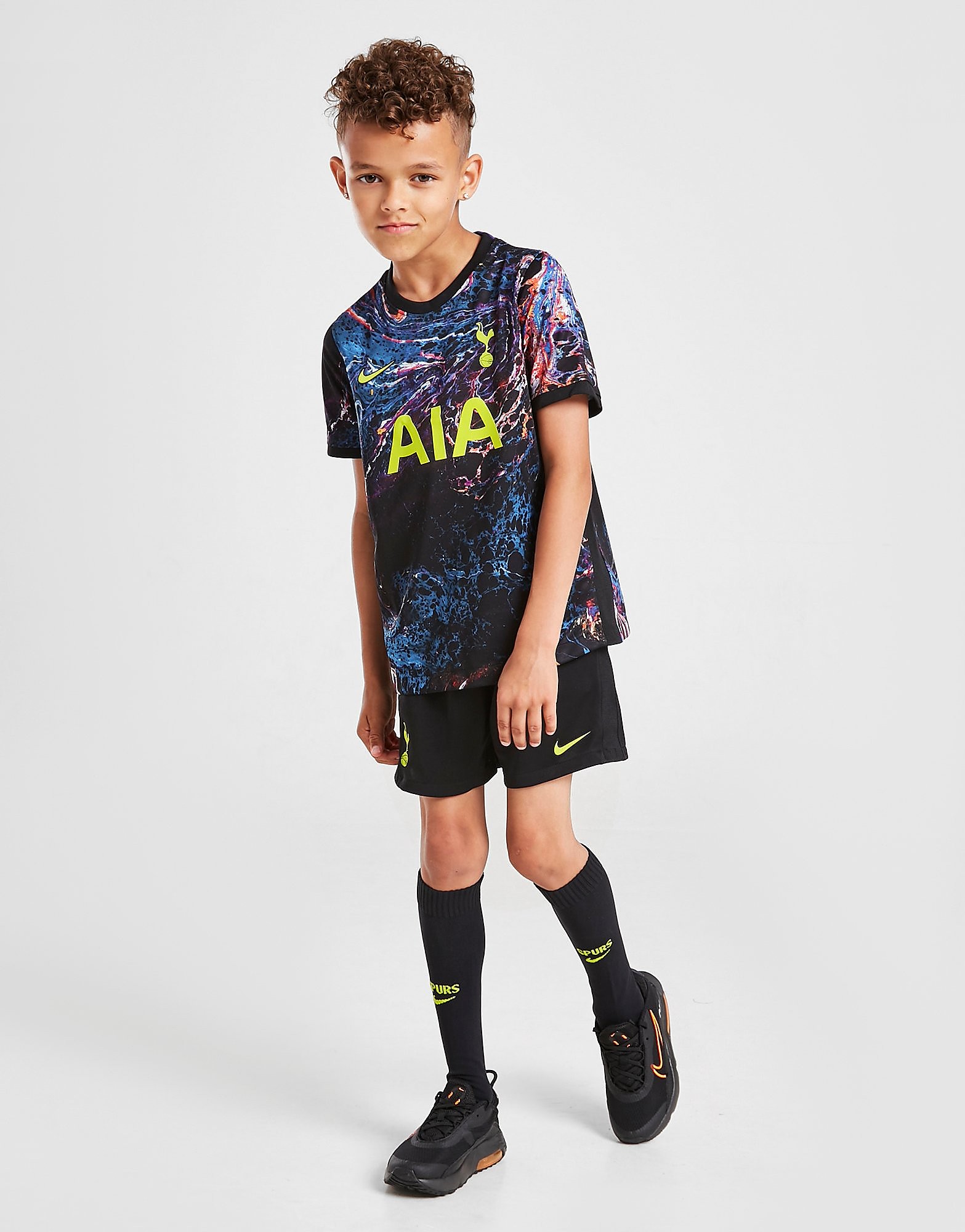 Nike Tottenham Hotspur FC 2021/22 Away Kit Children - Black/Black/Venom Green - Kids, Black/Black/Venom Green