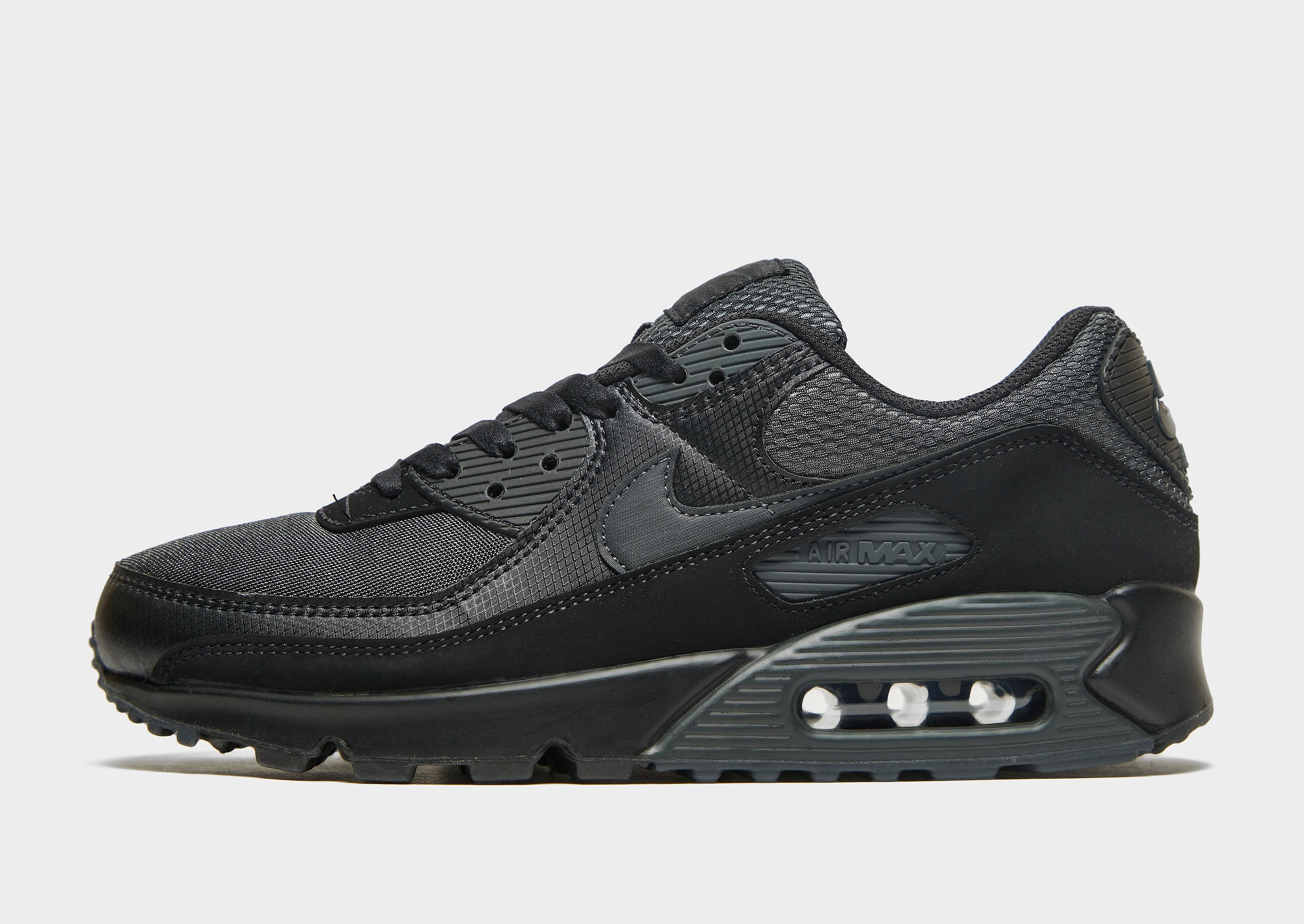 

Nike Air Max 90 - Black/Black/Dark Smoke Grey/Grey - Mens, Black/Black/Dark Smoke Grey/Grey