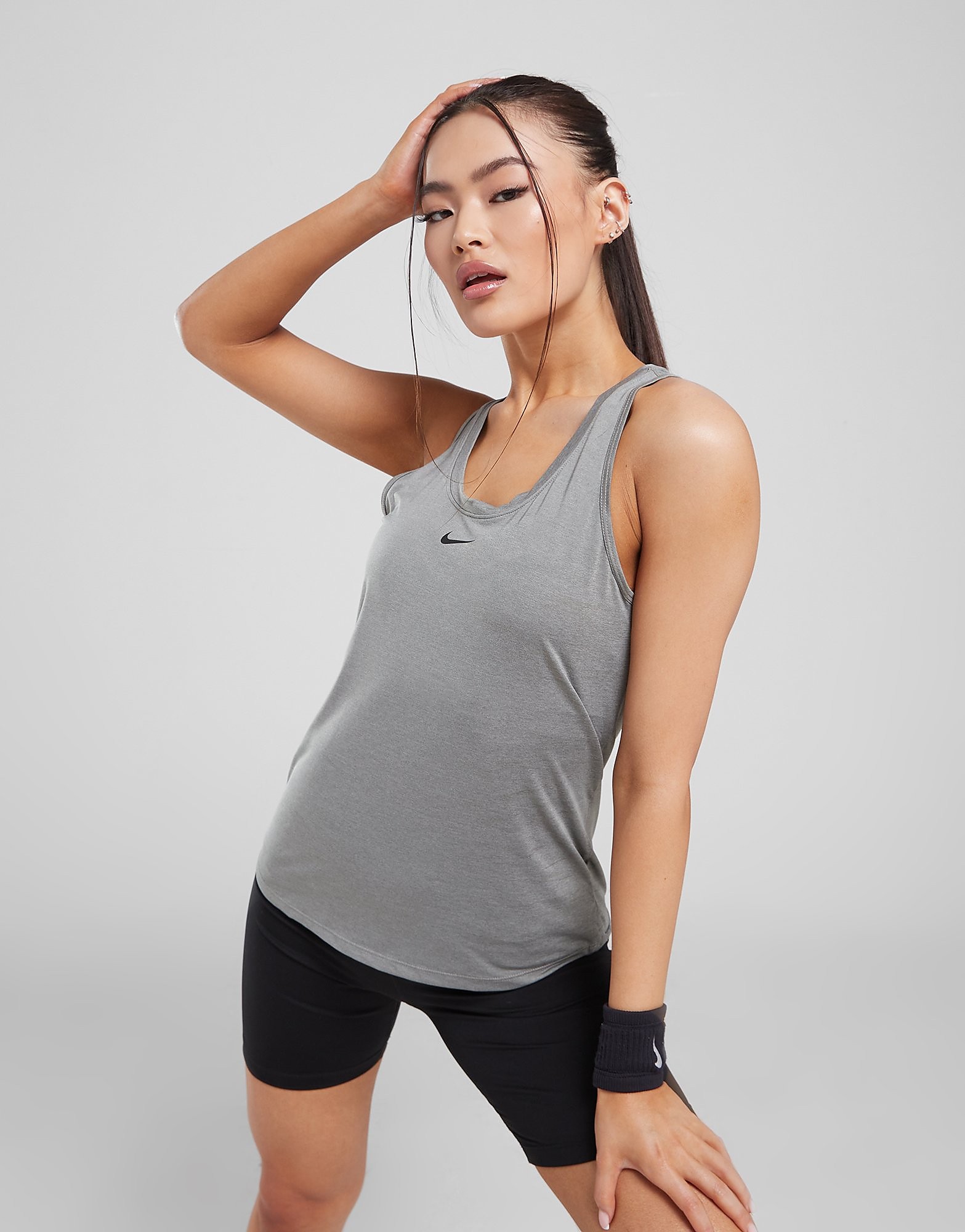 

Nike Training One Slim Fit Tank - Particle Grey/Heather/Black - Womens, Particle Grey/Heather/Black