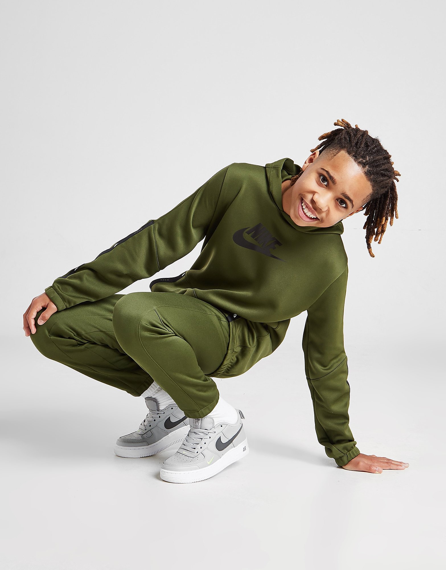

Nike Tape Poly Tracksuit Junior - Rough Green/Black - Kids, Rough Green/Black