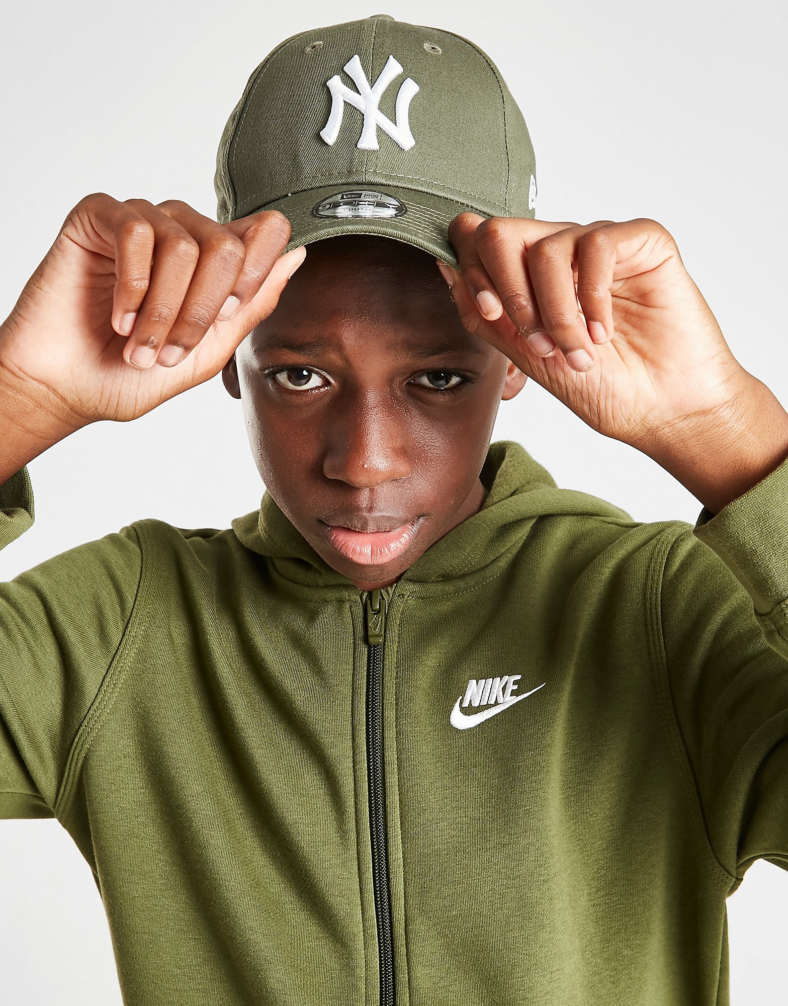

Nike Club Full Zip Hoodie Junior - Rough Green/White - Kids, Rough Green/White