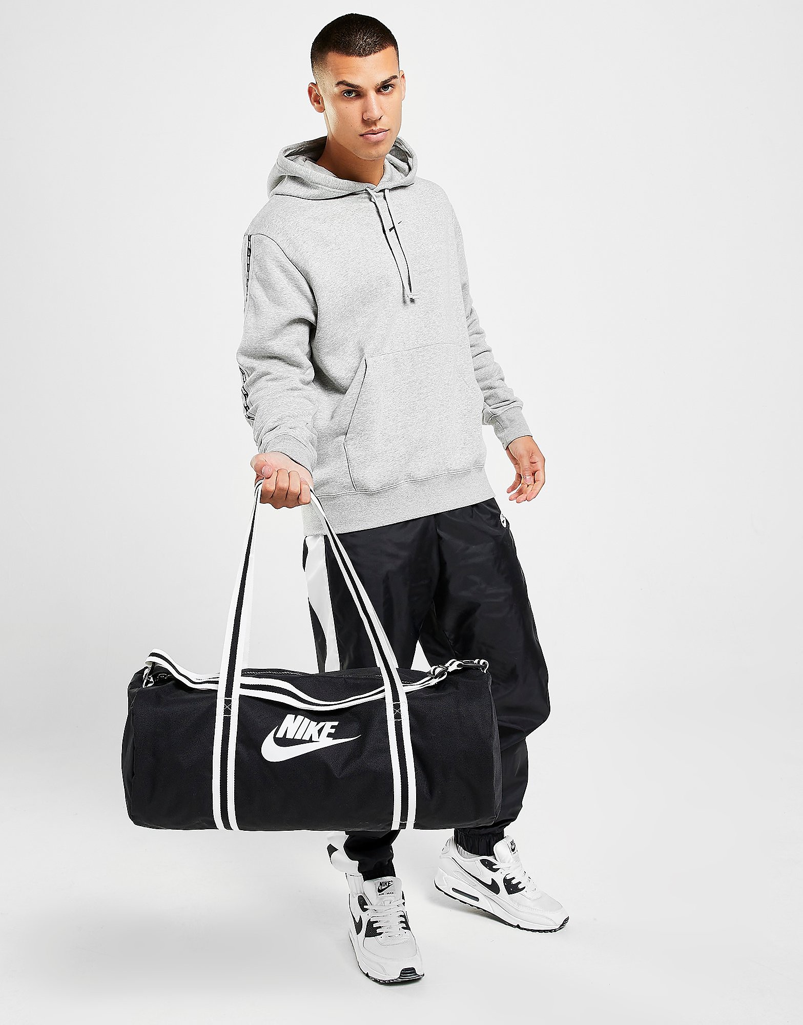 

Nike Heritage Duffel Bag - Black/Black/White - Womens, Black/Black/White