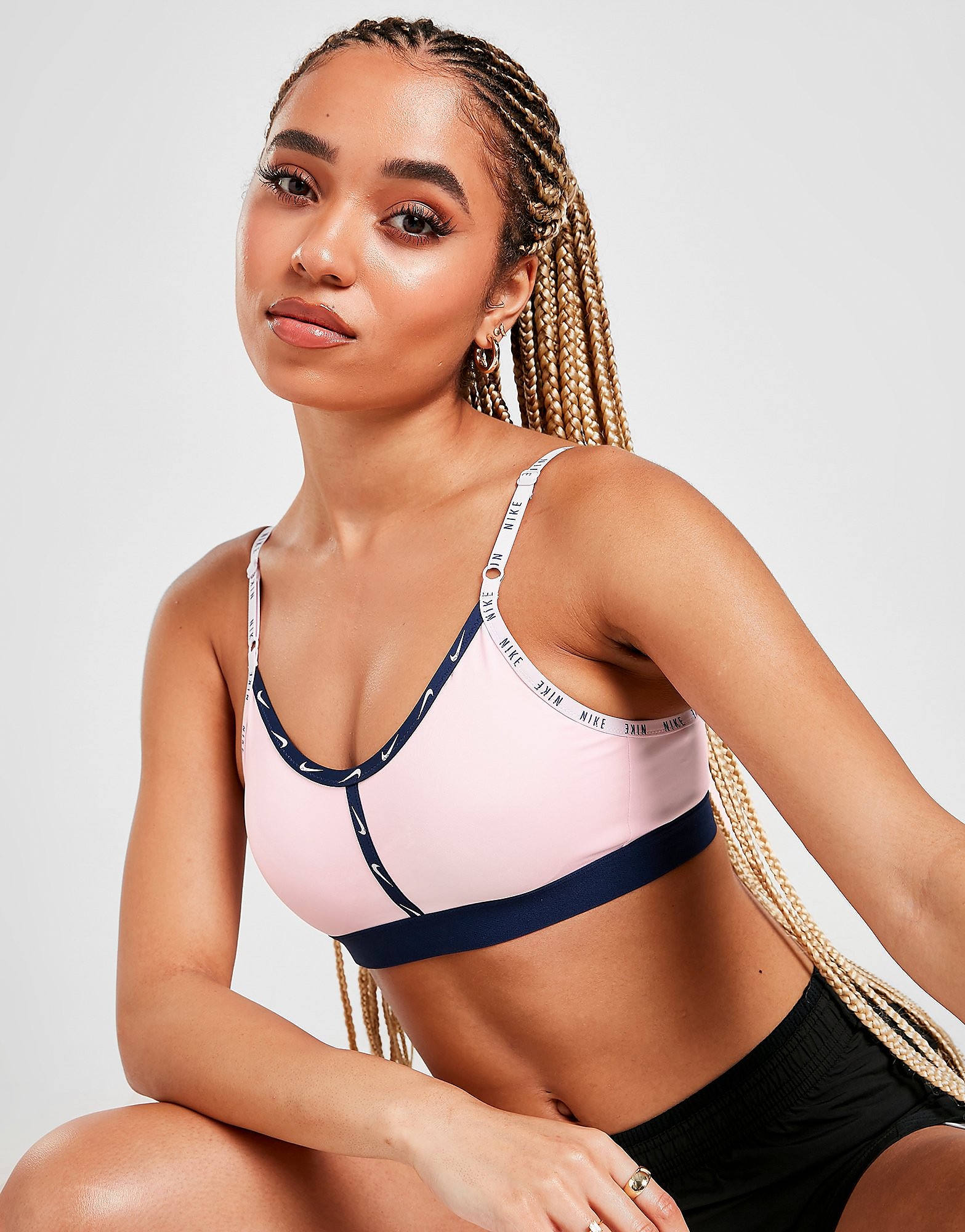 

Nike Training Indy Logo Bra - Regal Pink/Midnight Navy/White - Womens, Regal Pink/Midnight Navy/White