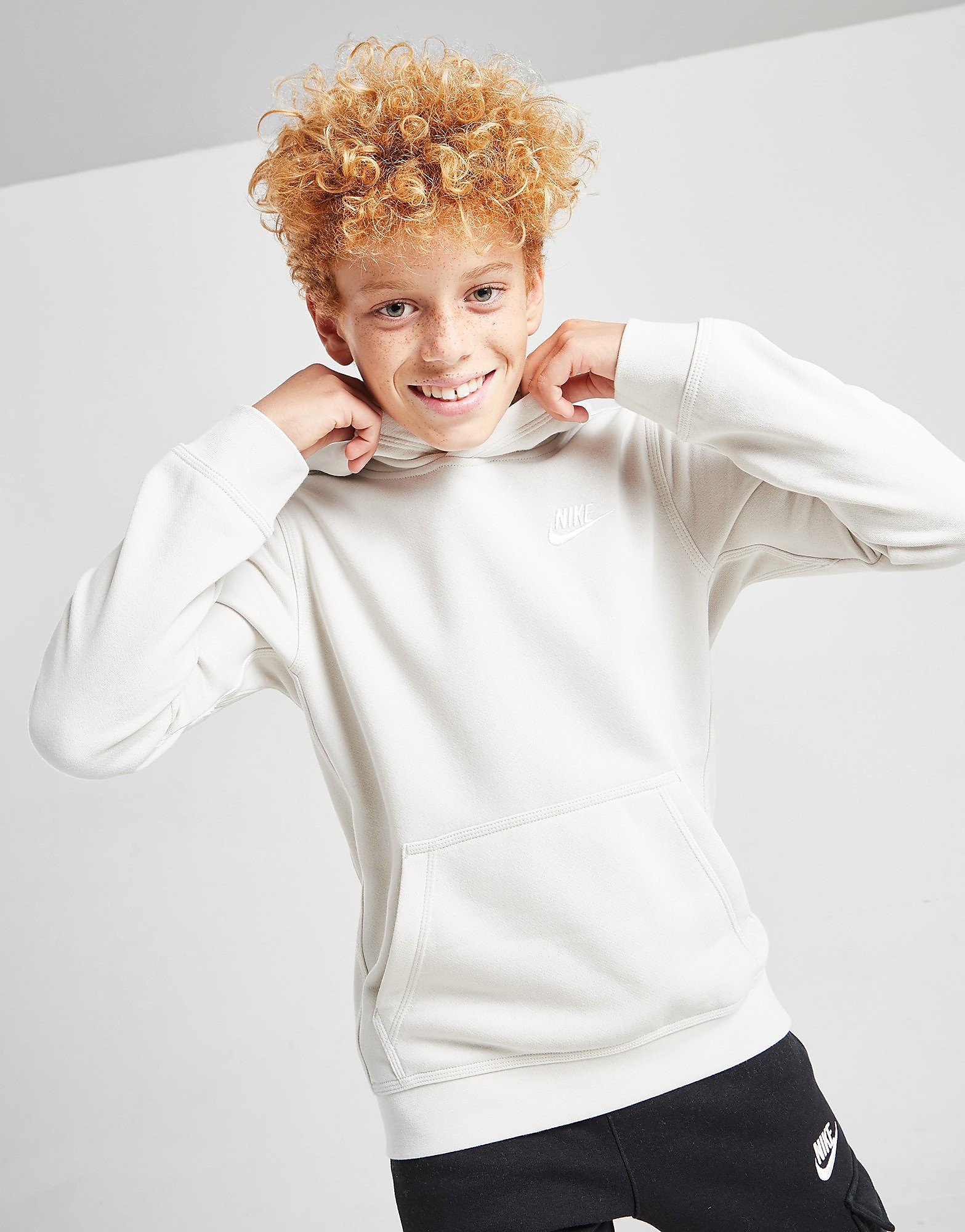 

Nike Sportswear Club Pullover Hoodie Junior - Light Bone/White - Kids, Light Bone/White
