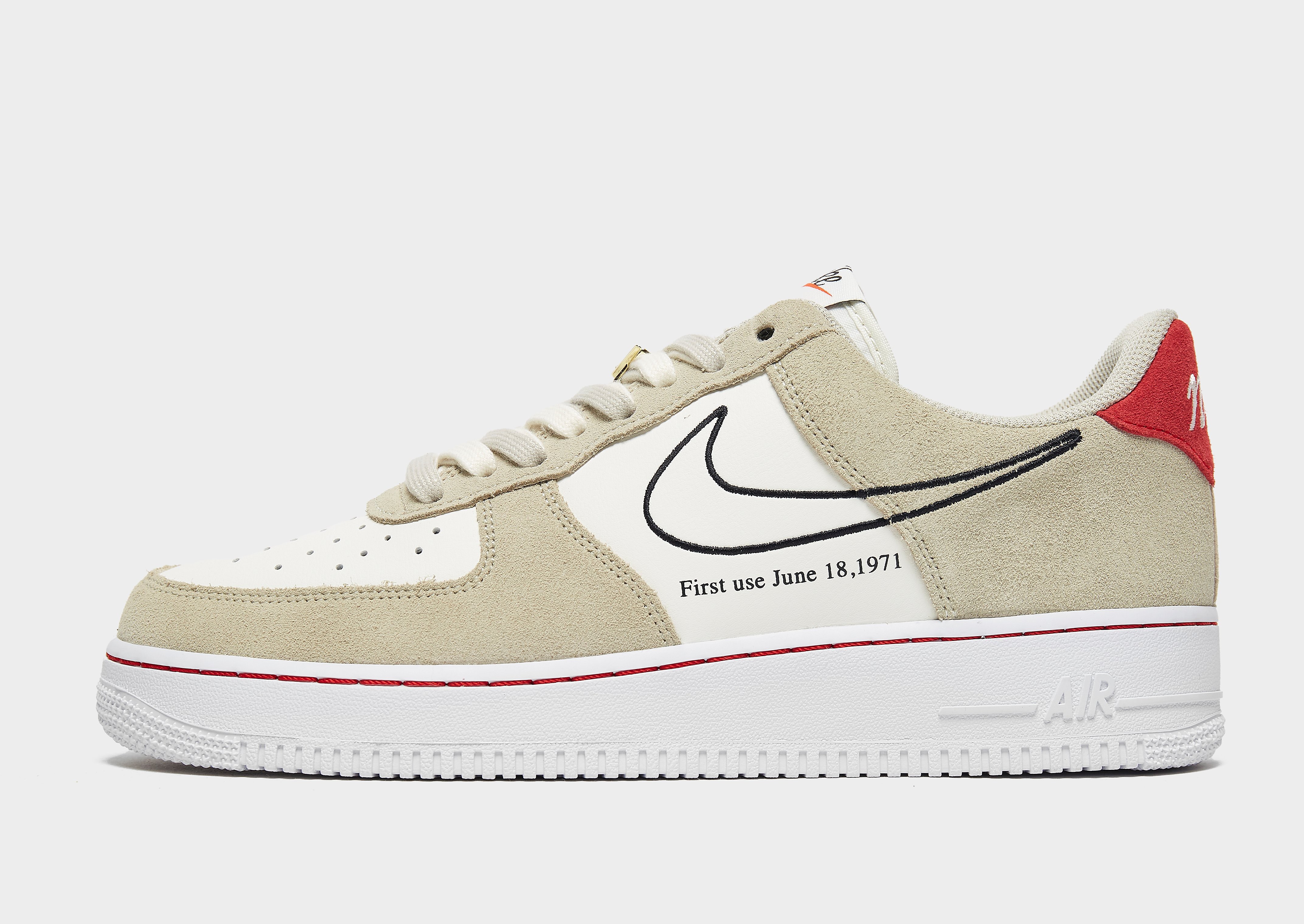 

Nike Air Force 1 '07 LV8 - Light Stone/Sail/University Red/Black/Brown - Mens, Light Stone/Sail/University Red/Black/Brown