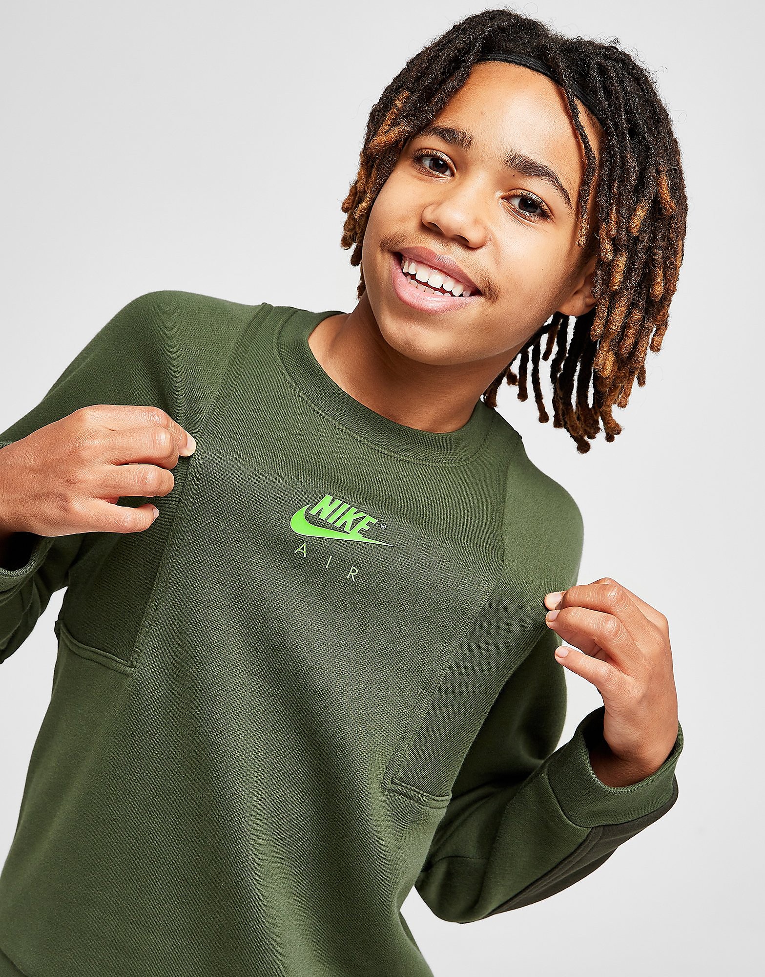 

Nike Air Crew Sweatshirt Junior - Carbon Green/Sequoia/Green Strike - Kids, Carbon Green/Sequoia/Green Strike