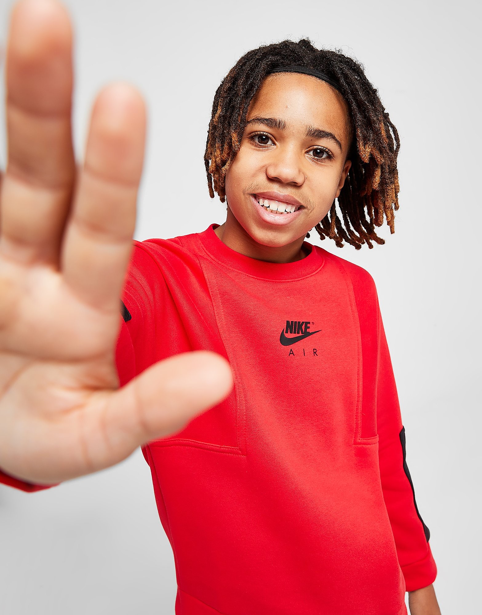

Nike Air Crew Sweatshirt Junior - University Red/Black/Black - Kids, University Red/Black/Black