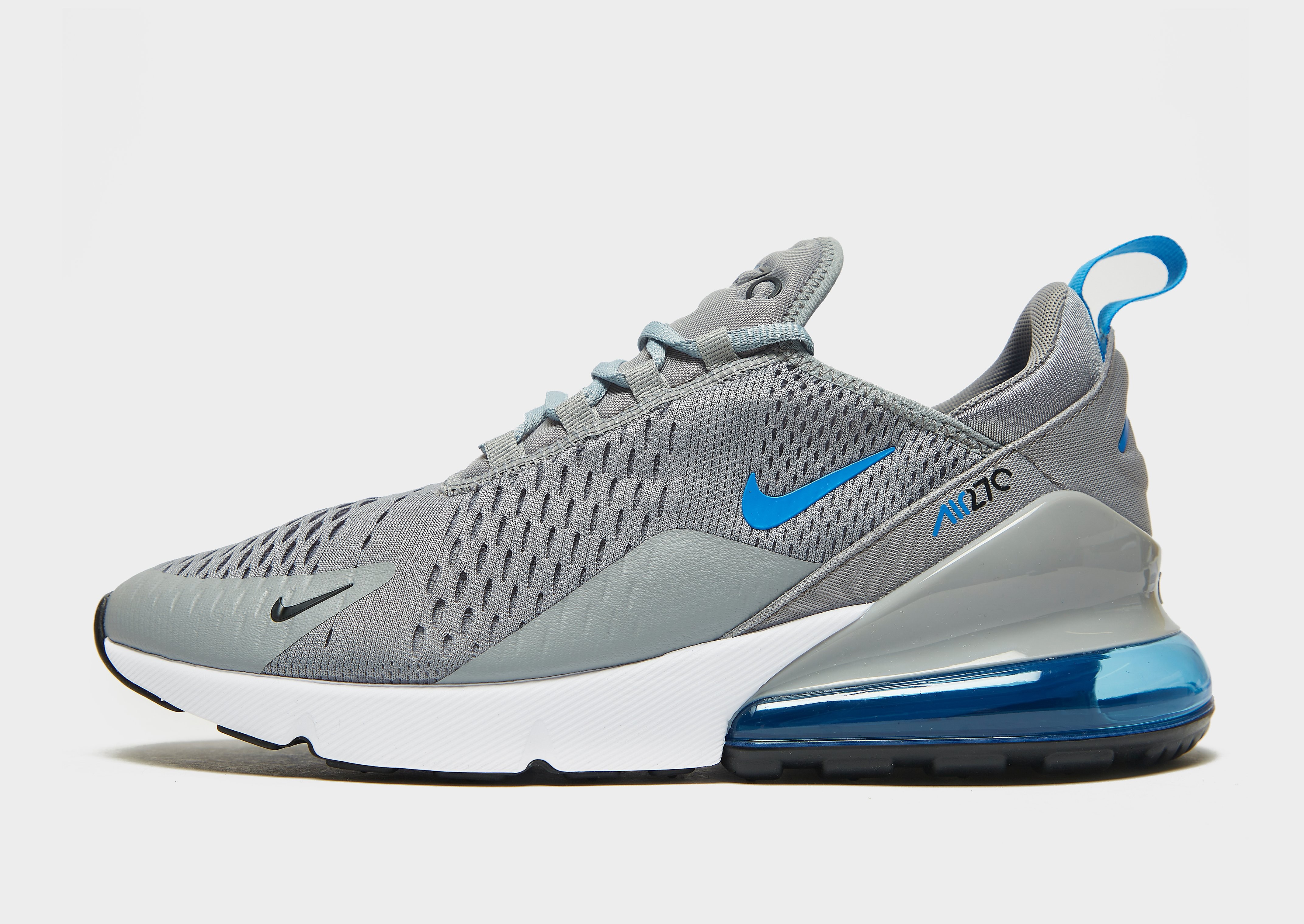

Nike Air Max 270 - Only at JD - Particle Grey/Black/White/Light Photo Blue - Mens, Particle Grey/Black/White/Light Photo Blue