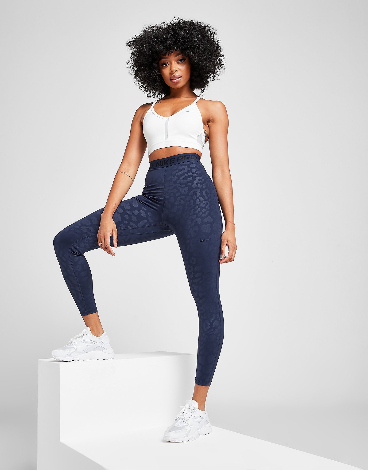 

Nike Pro Training Leopard All Over Print Tights - Midnight Navy/Clear - Womens, Midnight Navy/Clear