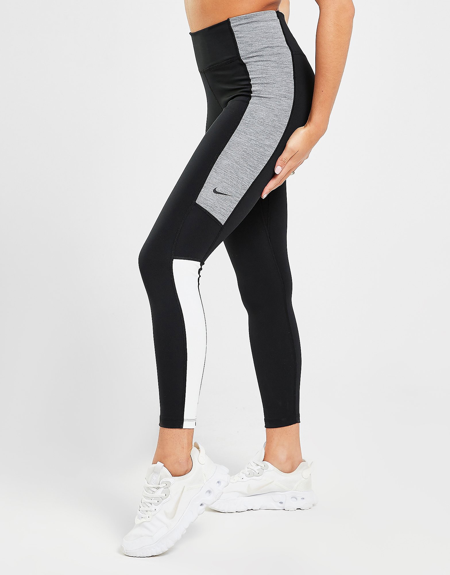 

Nike Training One Colour Block Tights - Black/White/Black - Womens, Black/White/Black