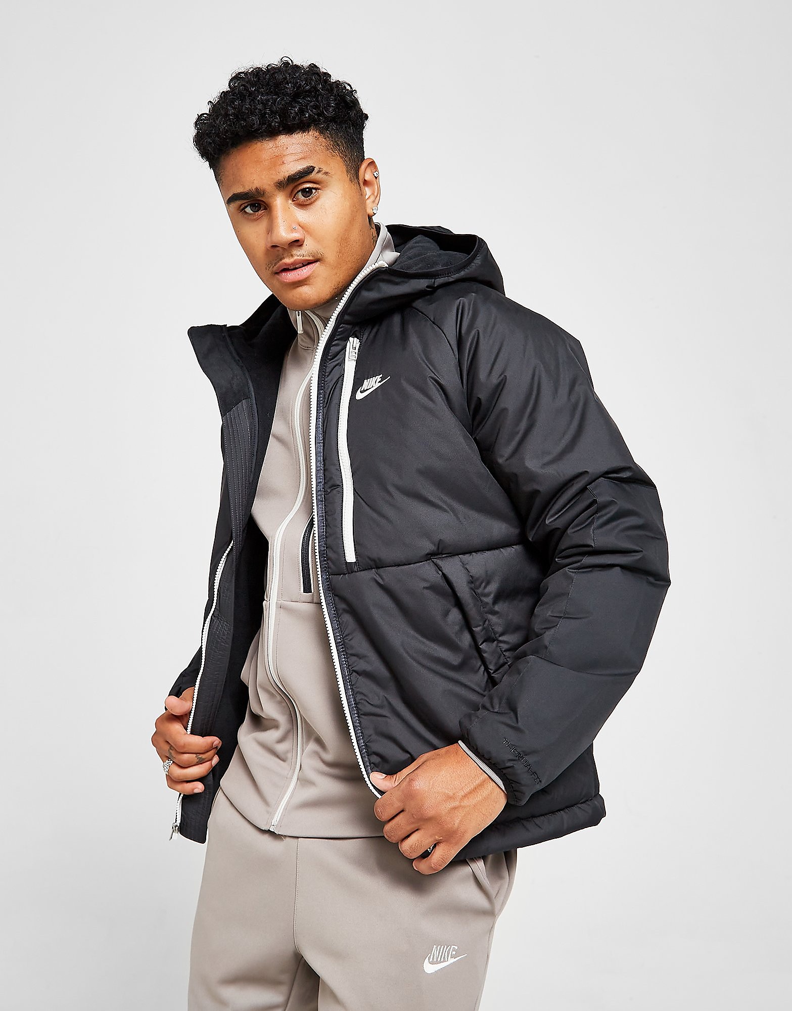 

Nike Legacy Therma-FIT Jacket - Black/Black/Sail - Mens, Black/Black/Sail