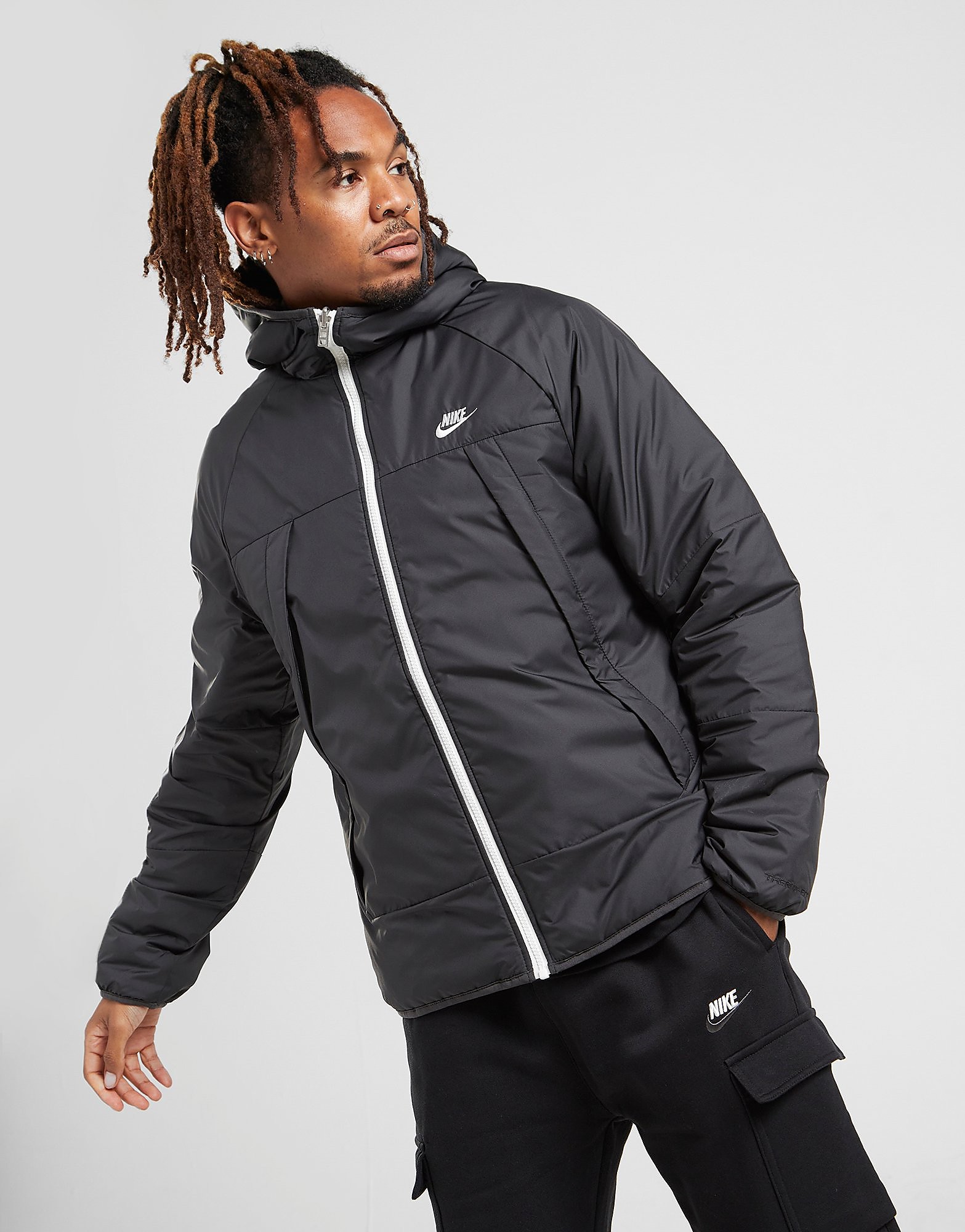Nike Legacy Reversible Jacket - Black/Dark Smoke Grey/Sail/Grey - Mens, Black/Dark Smoke Grey/Sail/Grey