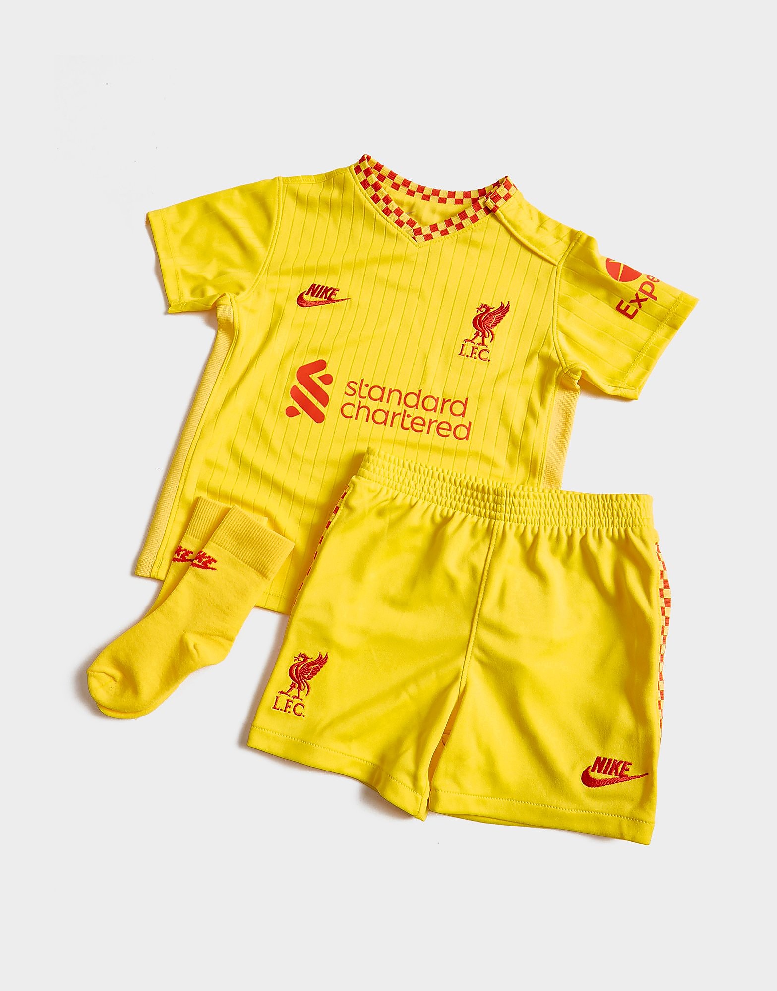 

Nike Liverpool FC 2021/22 Third Kit Infant - Chrome Yellow/Rush Red - Kids, Chrome Yellow/Rush Red