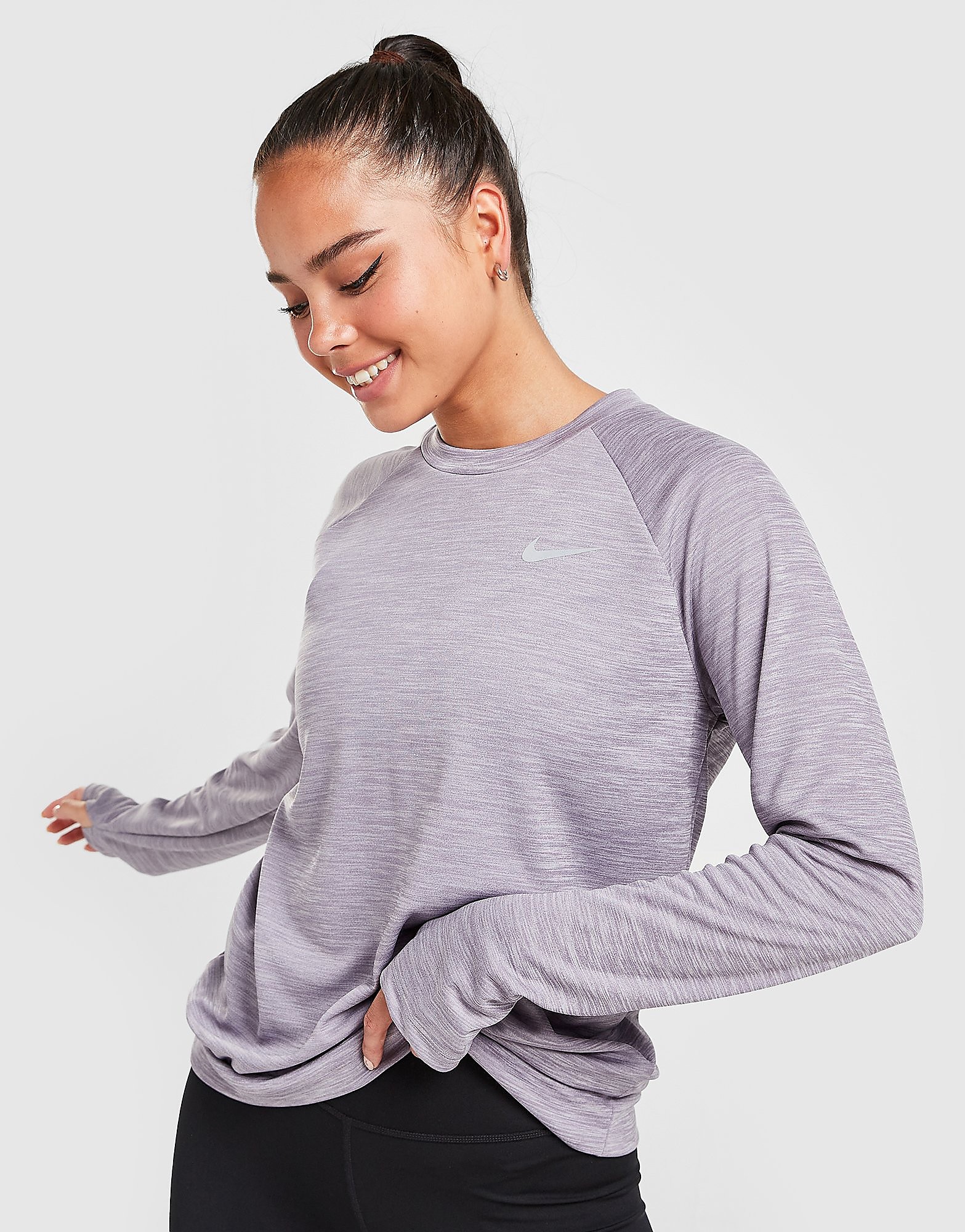 

Nike Running Pacer Crew Top - Amethyst Smoke/Heather - Womens, Amethyst Smoke/Heather