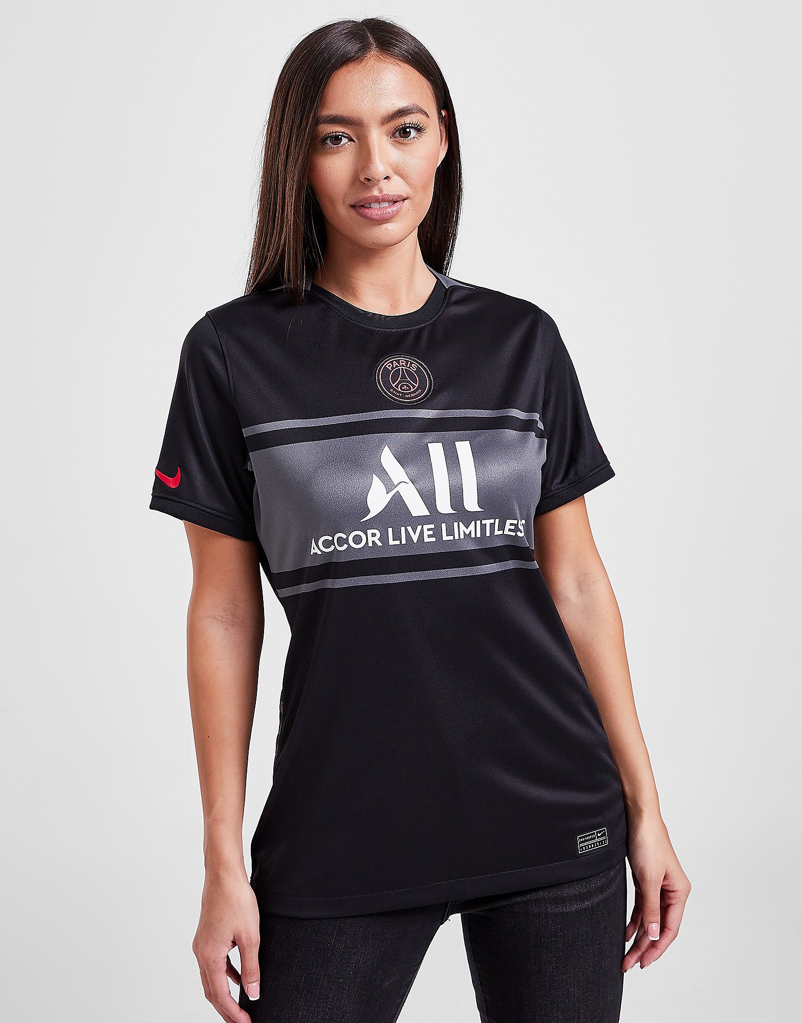 

Nike Paris Saint Germain 2021/22 Third Shirt - Black/Dark Grey/White/Siren Red - Womens, Black/Dark Grey/White/Siren Red