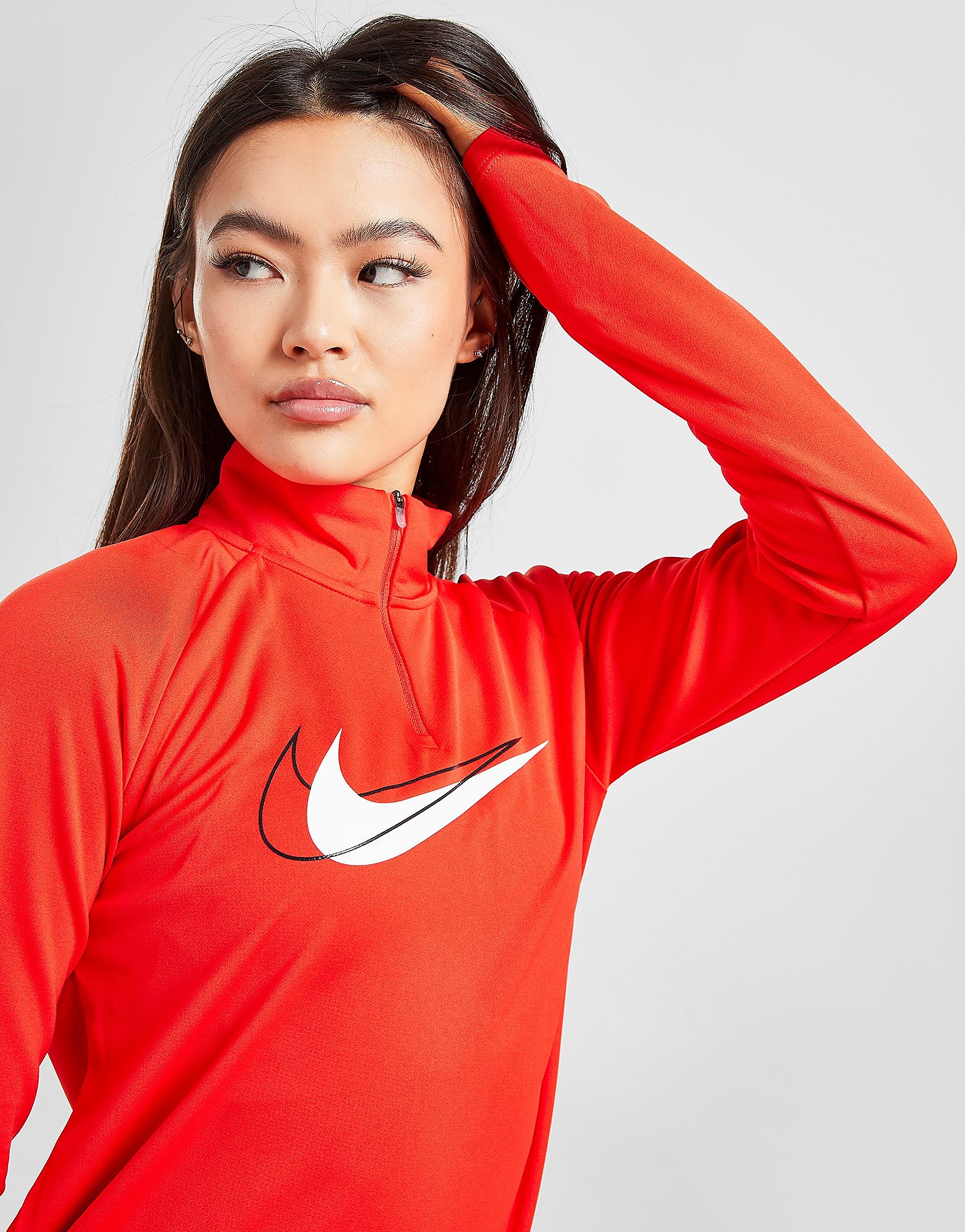 

Nike Running Double Swoosh 1/4 Zip Top - Chile Red/White - Womens, Chile Red/White