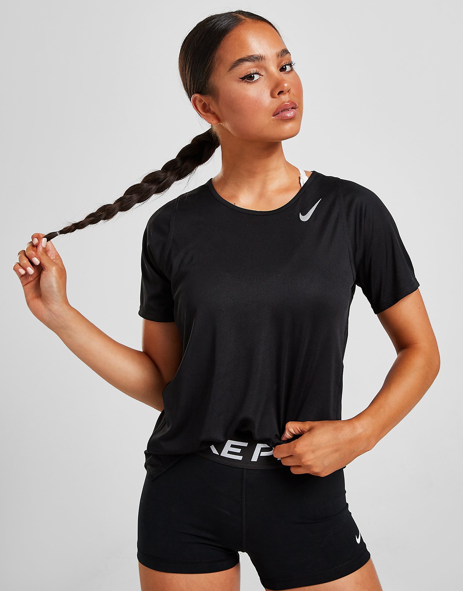 

Nike Running Race Short Sleeve T-Shirt - Black - Womens, Black