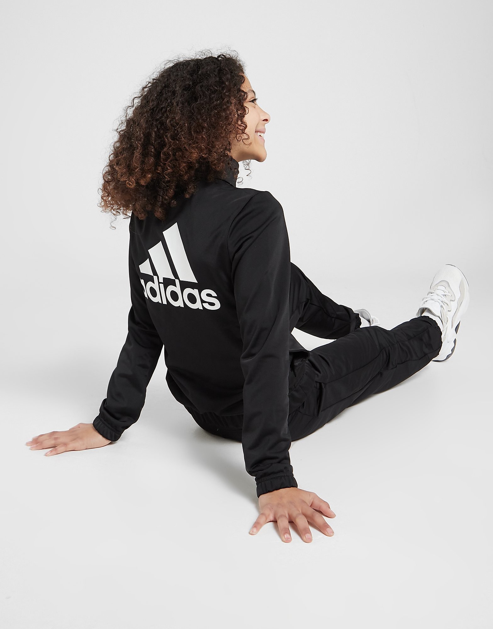 

adidas Girls' Badge Of Sport Full Zip Tracksuit Junior - Black / White - Kids, Black / White