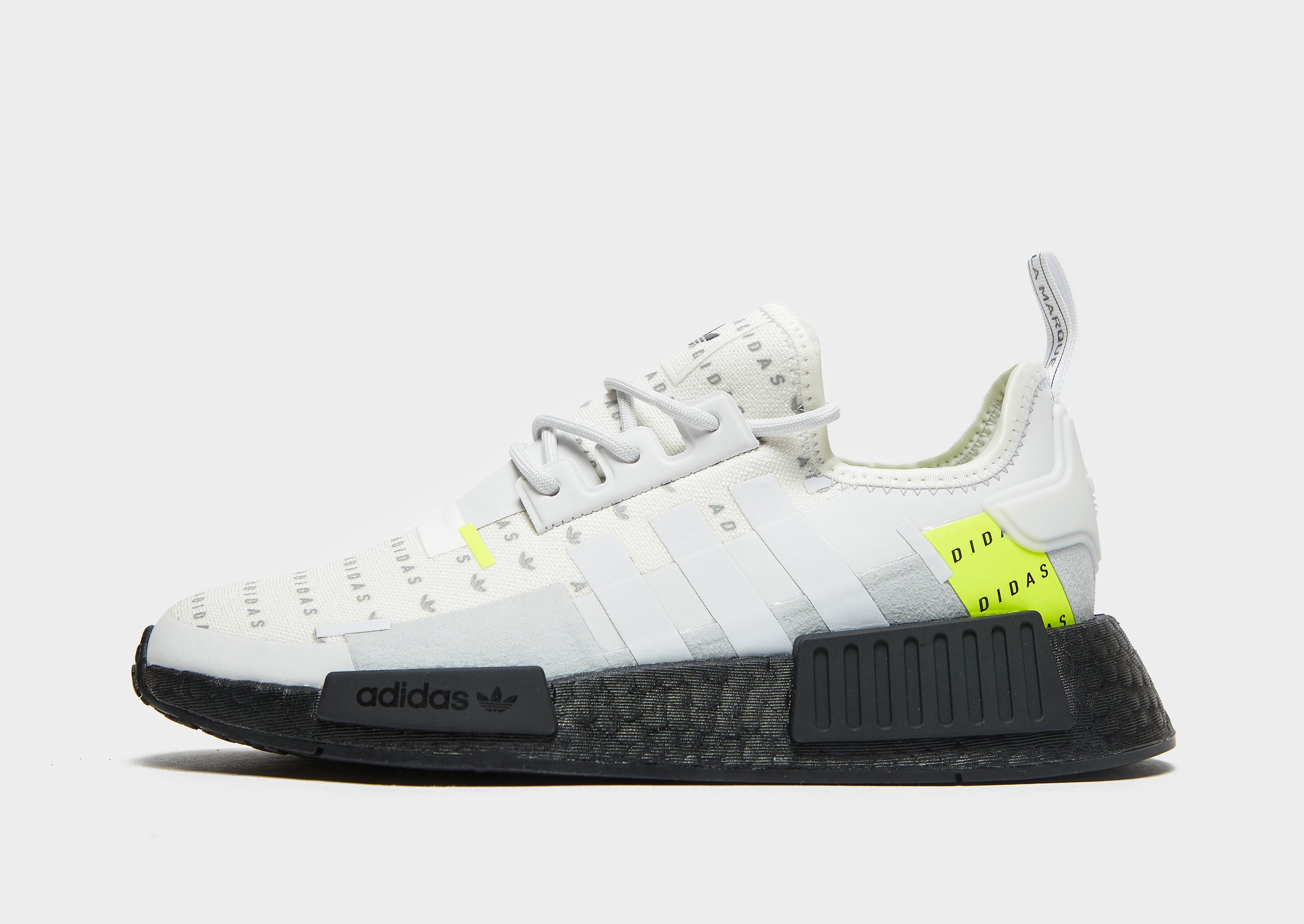 

adidas Originals NMD_R1 Junior - Cloud White / Crystal White / Solar Yellow/Black - Kids, Cloud White / Crystal White / Solar Yellow/Black