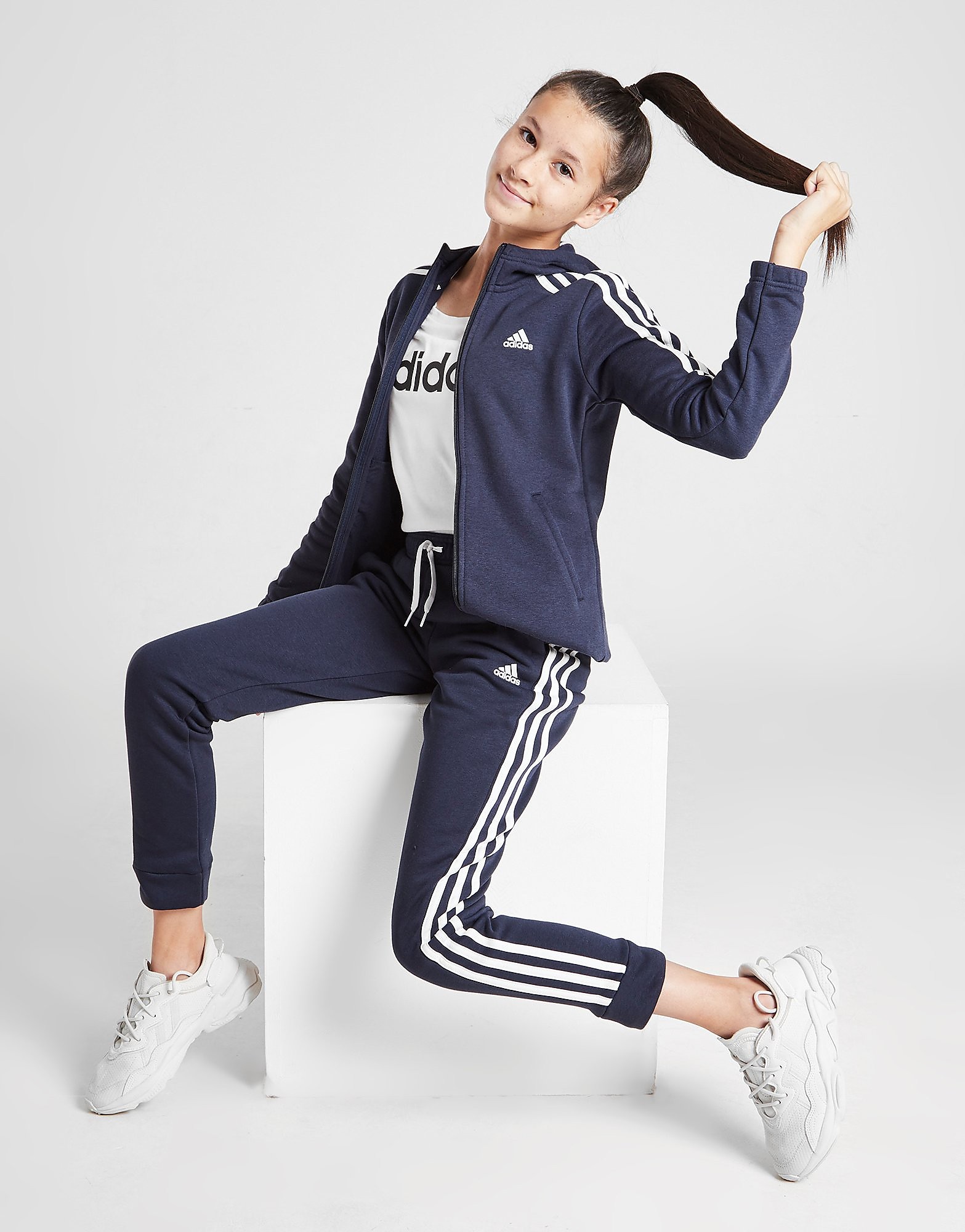 

adidas Girls' 3-Stripes Badge Of Sport Joggers Junior - Legend Ink / White - Kids, Legend Ink / White
